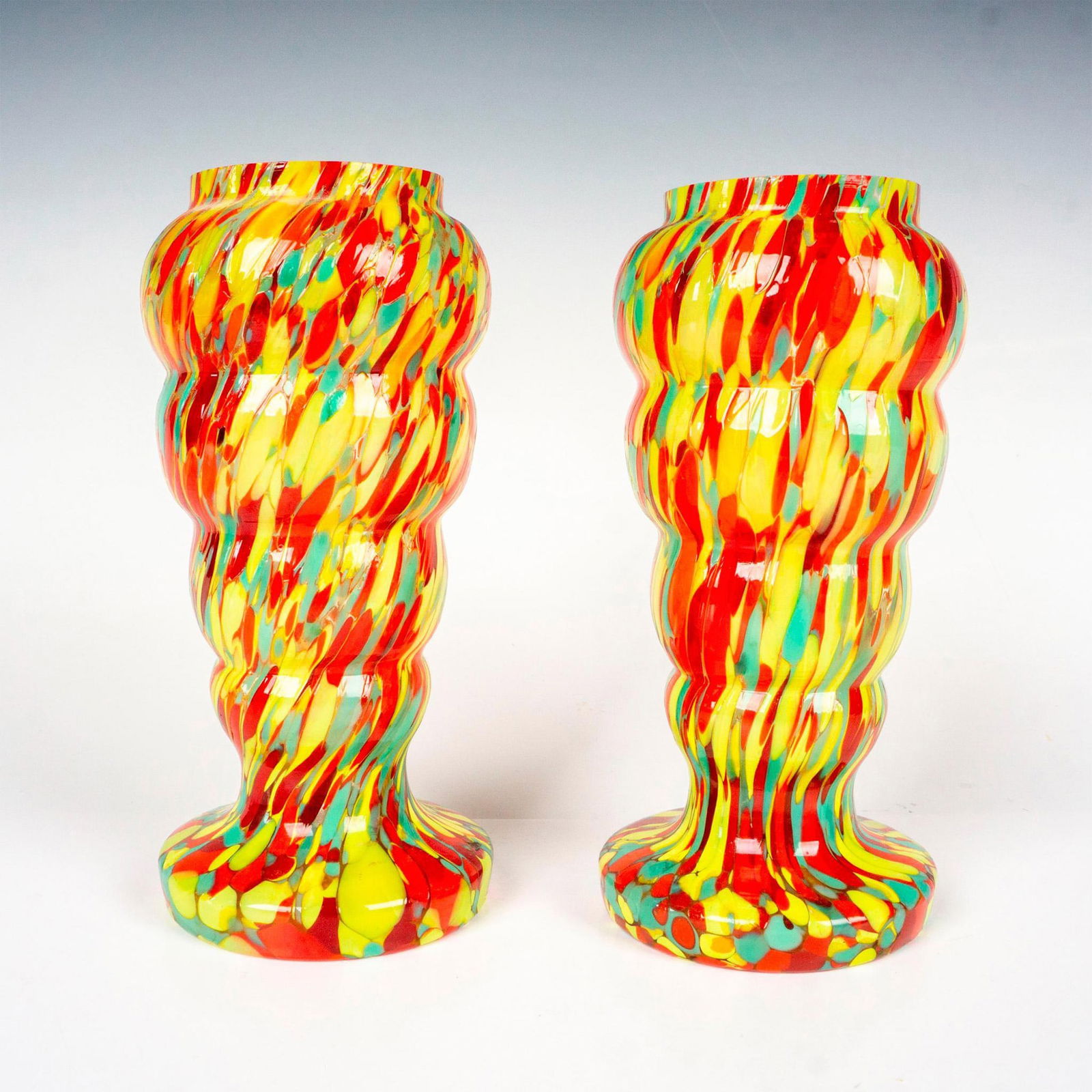 Pair of Czech Art Glass Vases (1 of 3)