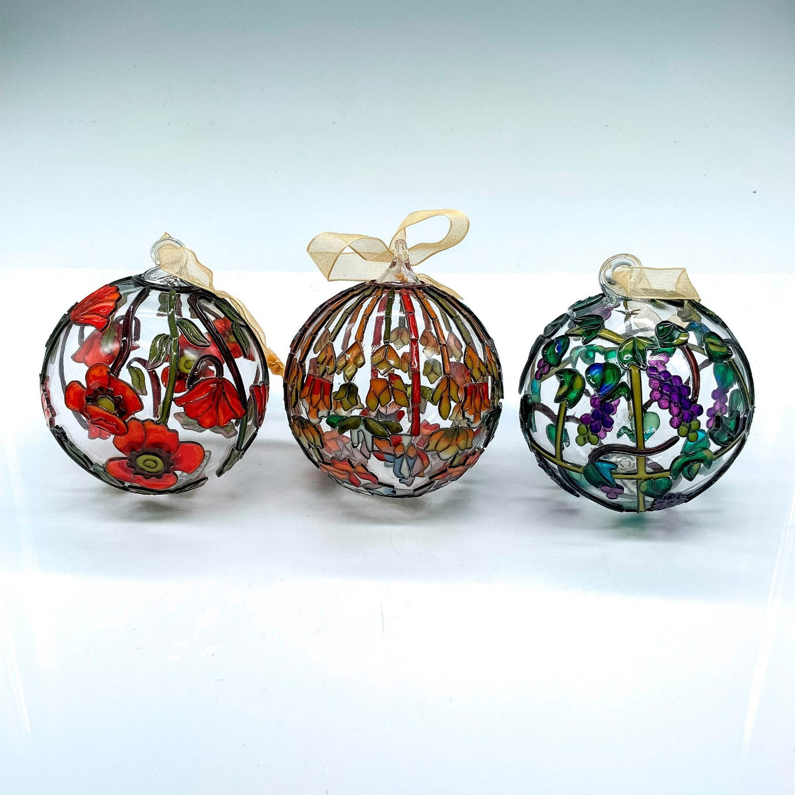 3pc Metropolitan Museum of Art Tiffany Blown Glass Ornaments (1 of 2)