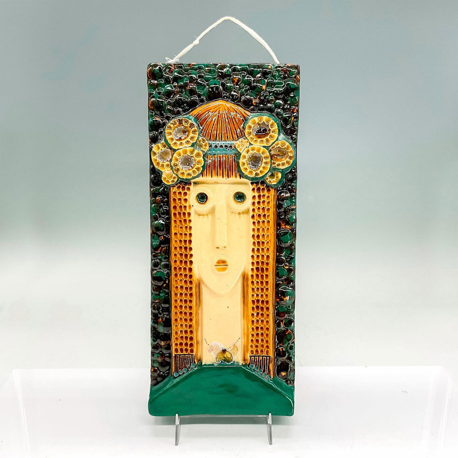 Earthenware Wall Plaque, Free Spirit Lady (1 of 2)