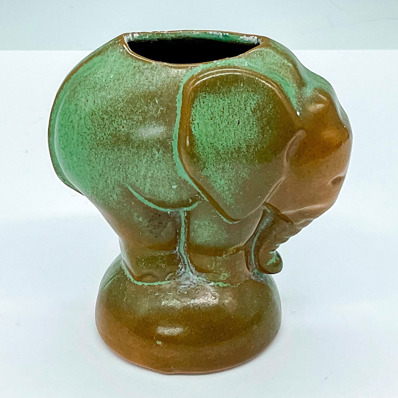 Frankoma Pottery Elephant Vase, Prairie Green (1 of 3)