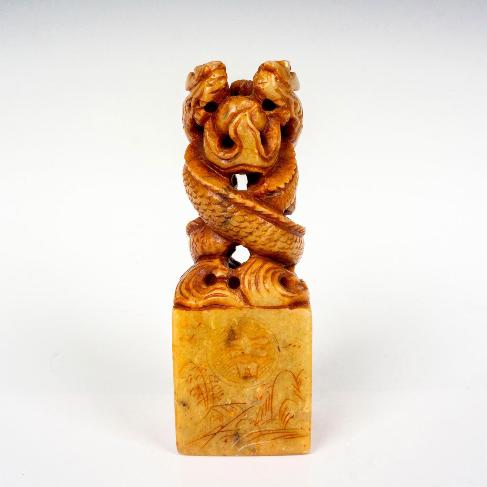 Antique Shoushan Soapstone Dragon Seal Figure (1 of 3)