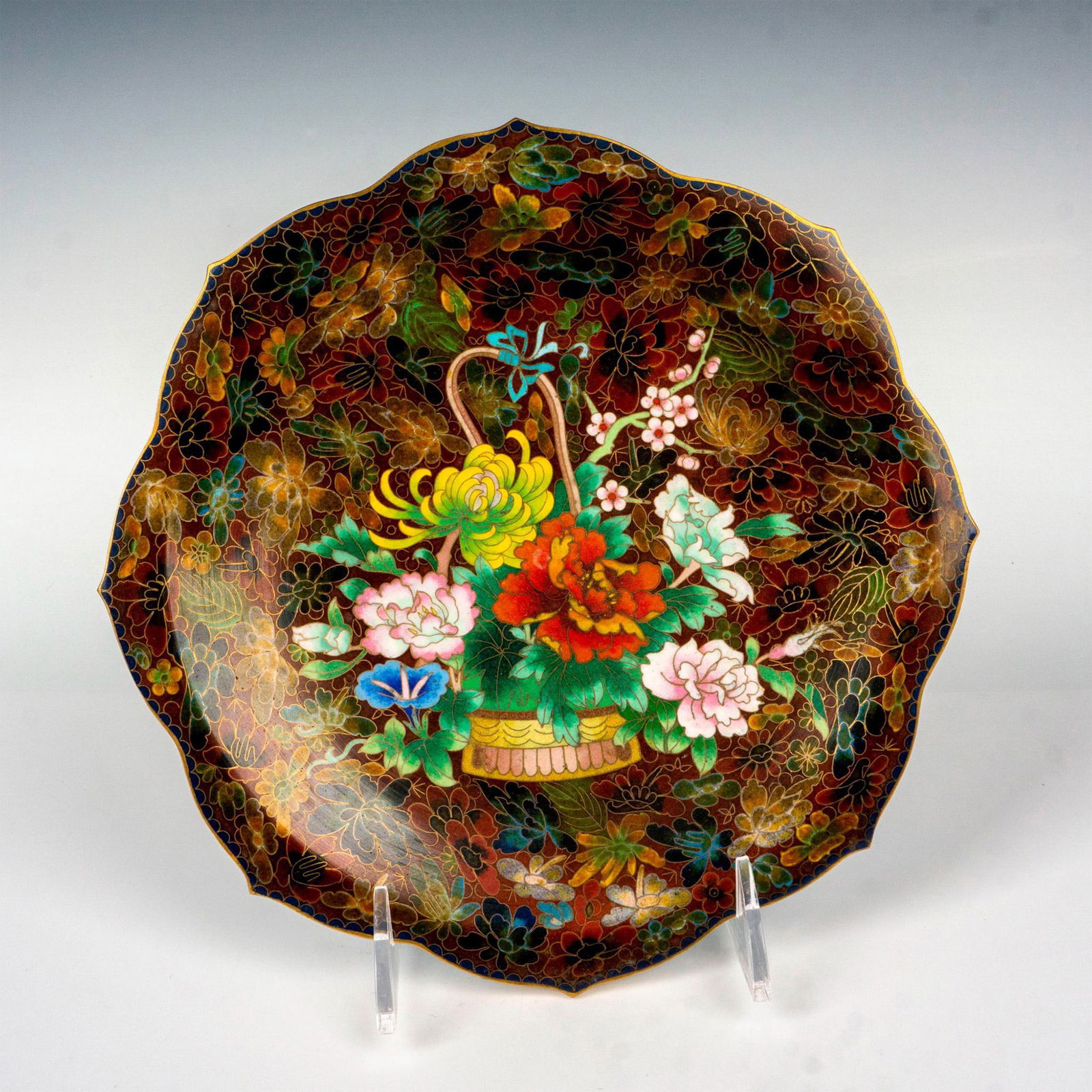 Chinese Cloisonne Decorative Plate (1 of 2)