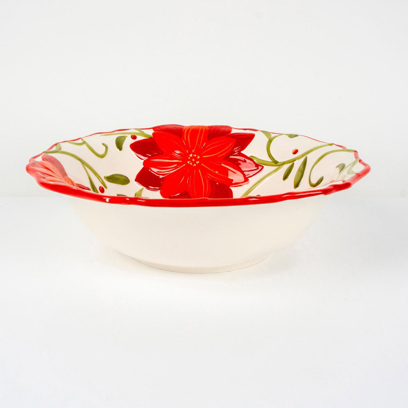 Gibson Elite Large Bowl Festive Delight Poinsettia (1 of 5)