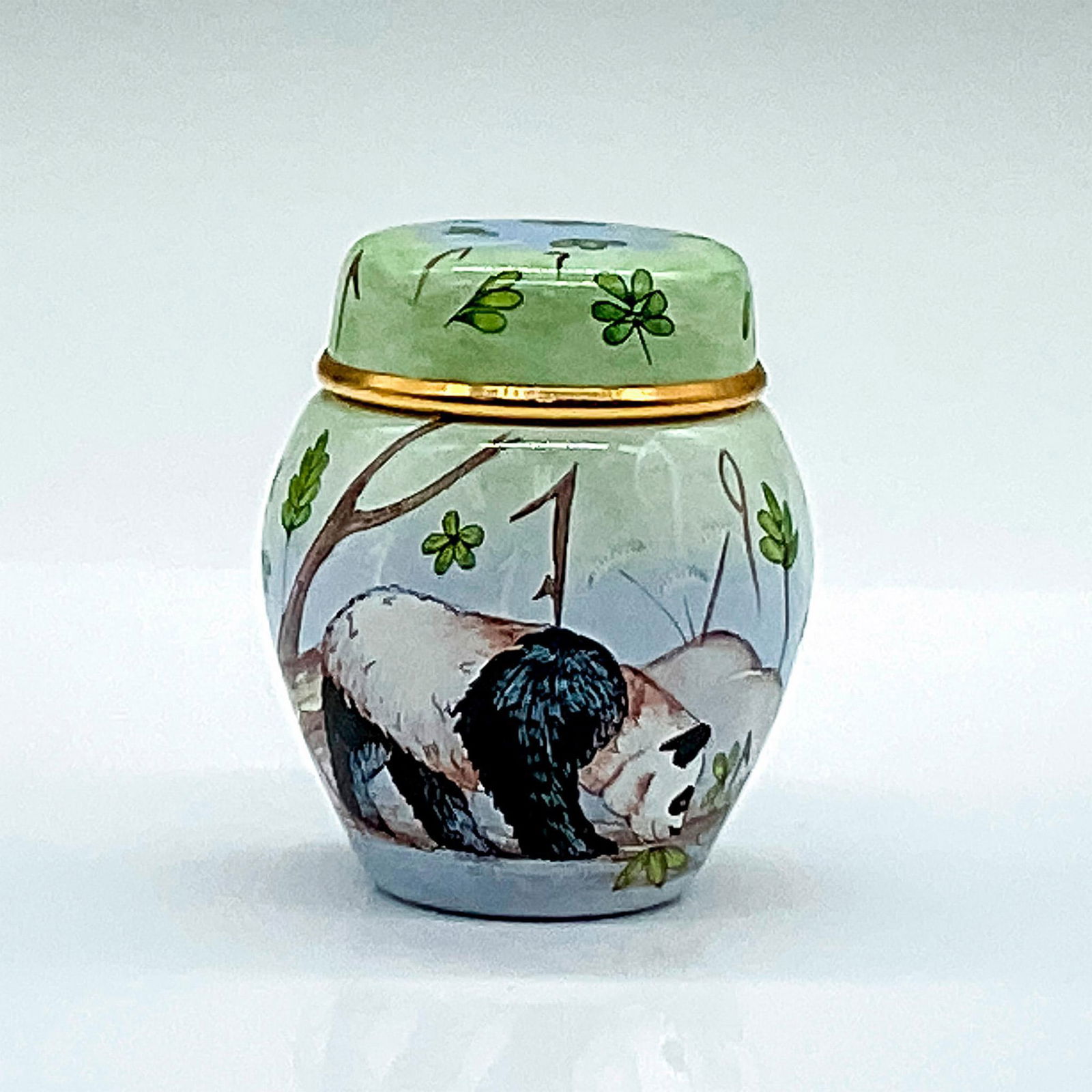 Moorcroft Enamel Miniature Covered Ginger Jar, Pandas (1 of 4)