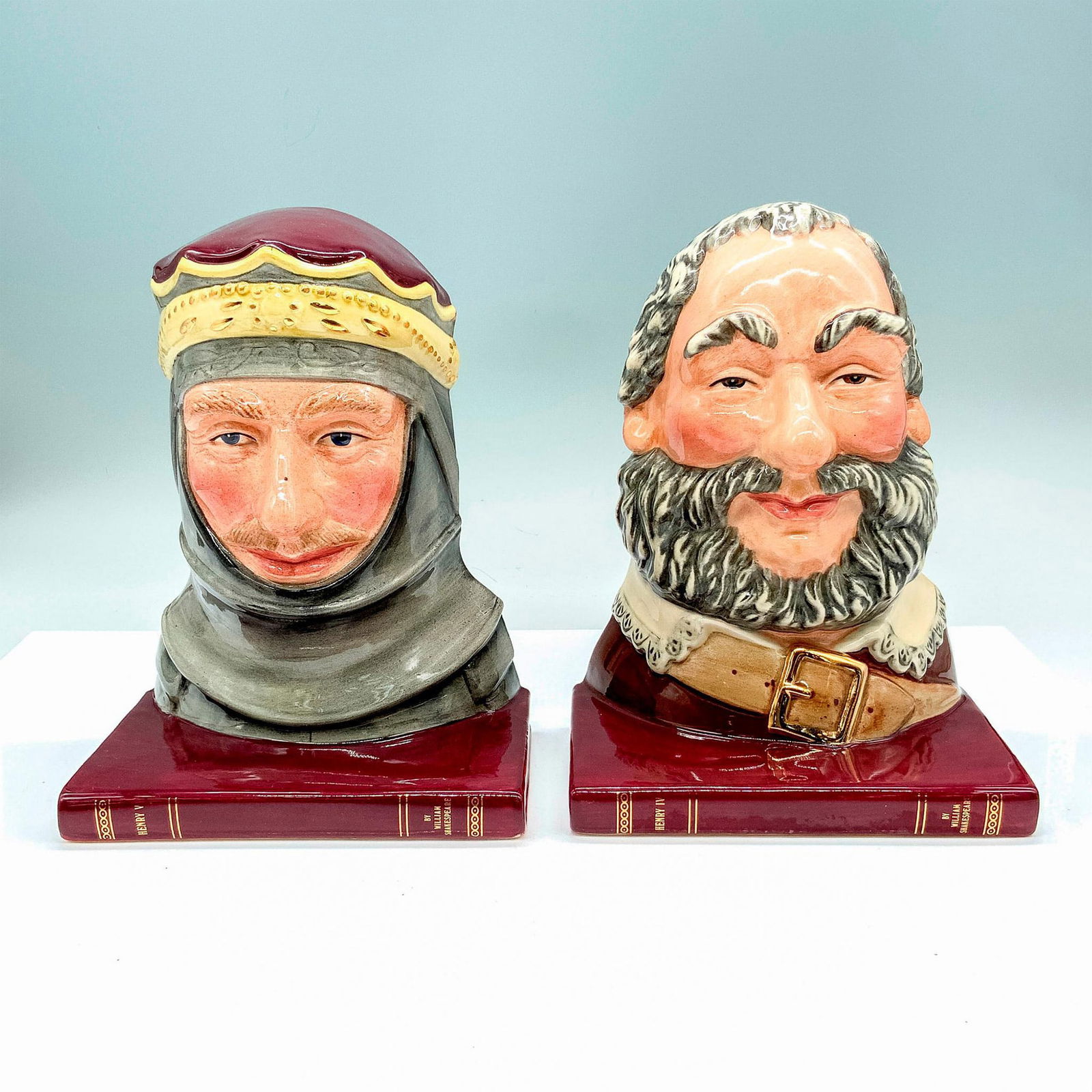 2 Royal Doulton Shakespeare Bookends, Falstaff & Henry V (1 of 3)