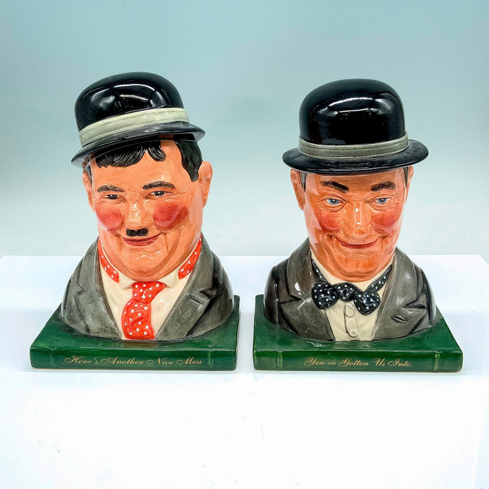 Pair of Royal Doulton Bookends, Oliver Hardy & Stan Laurel (1 of 3)