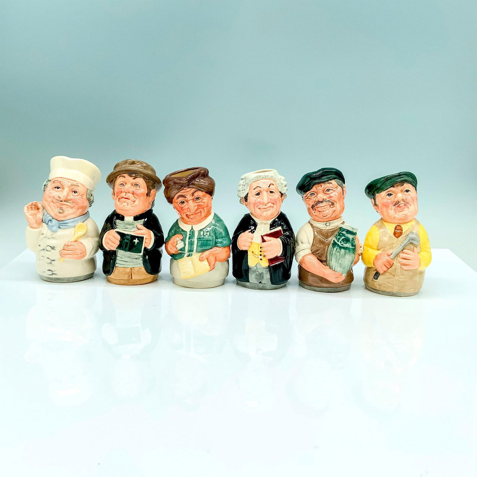 6pc Royal Doulton Toby Jug Set, The Doultonville Collection (1 of 3)