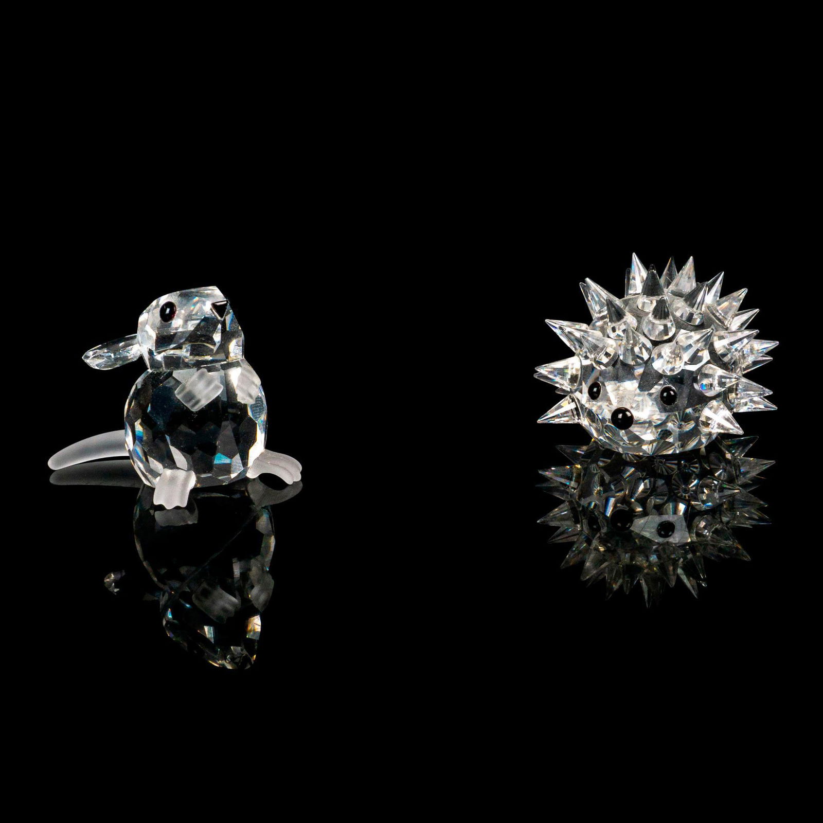 2pc Swarovski Crystal Figurines Field Mouse and Hedgehog (1 of 3)