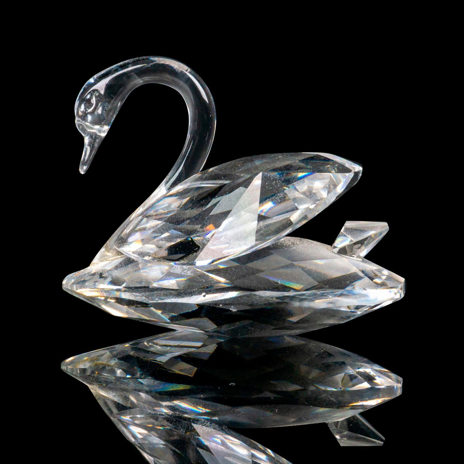 Swarovski Silver Crystal Figurine, Small Swan (1 of 3)