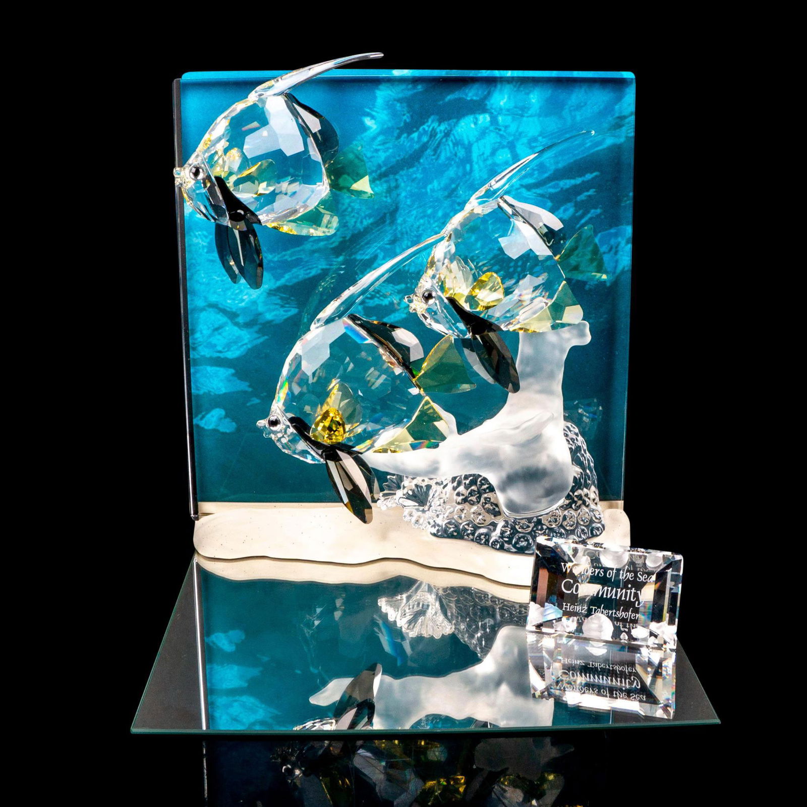 2pc Swarovski Crystal Sculpture + Plaque, Community (1 of 4)