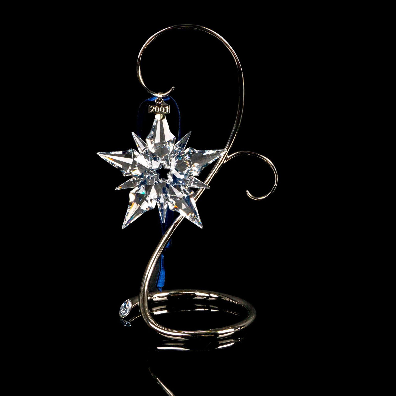 Swarovski Crystal Christmas Ornament 2001 with Stand (1 of 3)