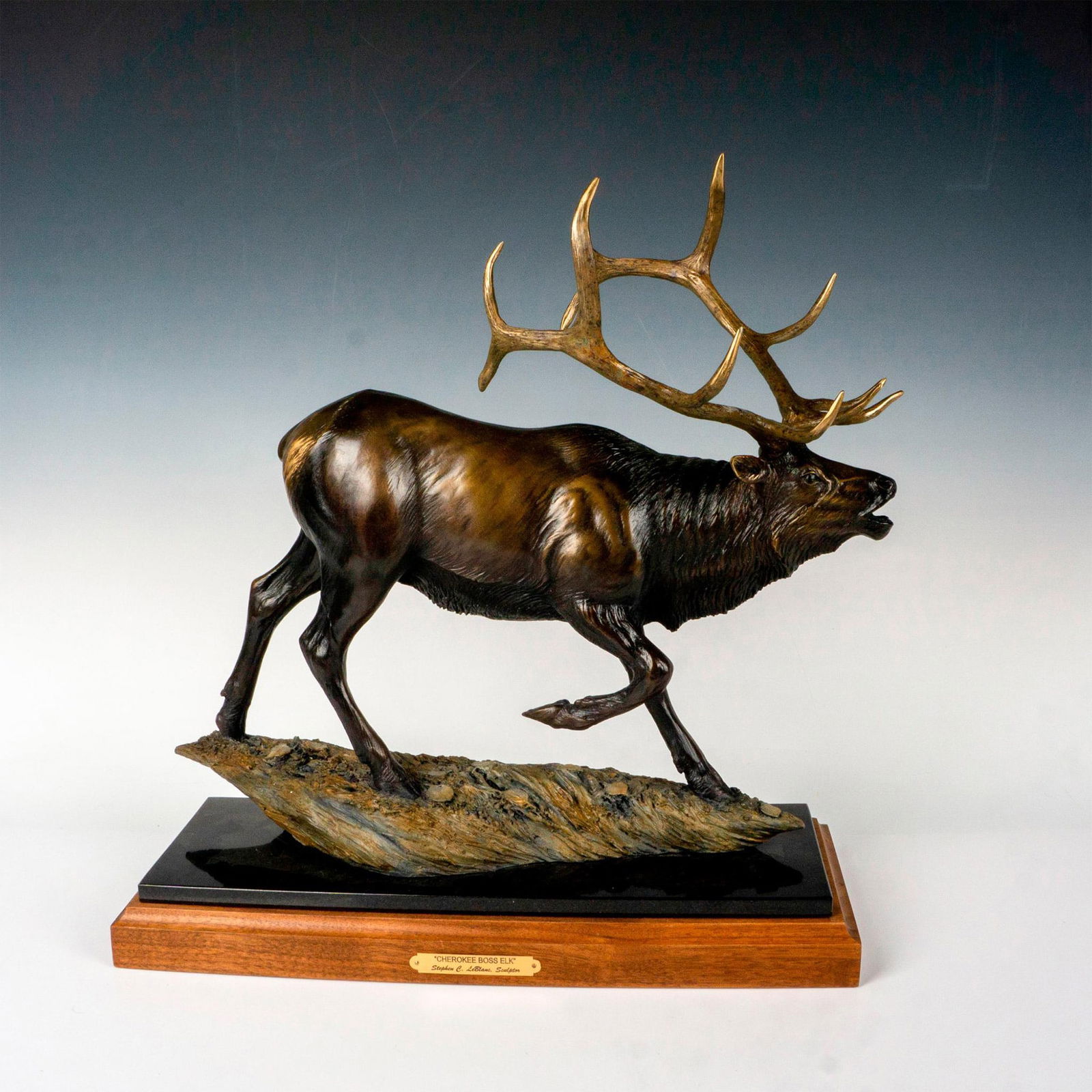 Stephen C. LeBlanc Bronze Sculpture, Cherokee Boss Elk (1 of 3)