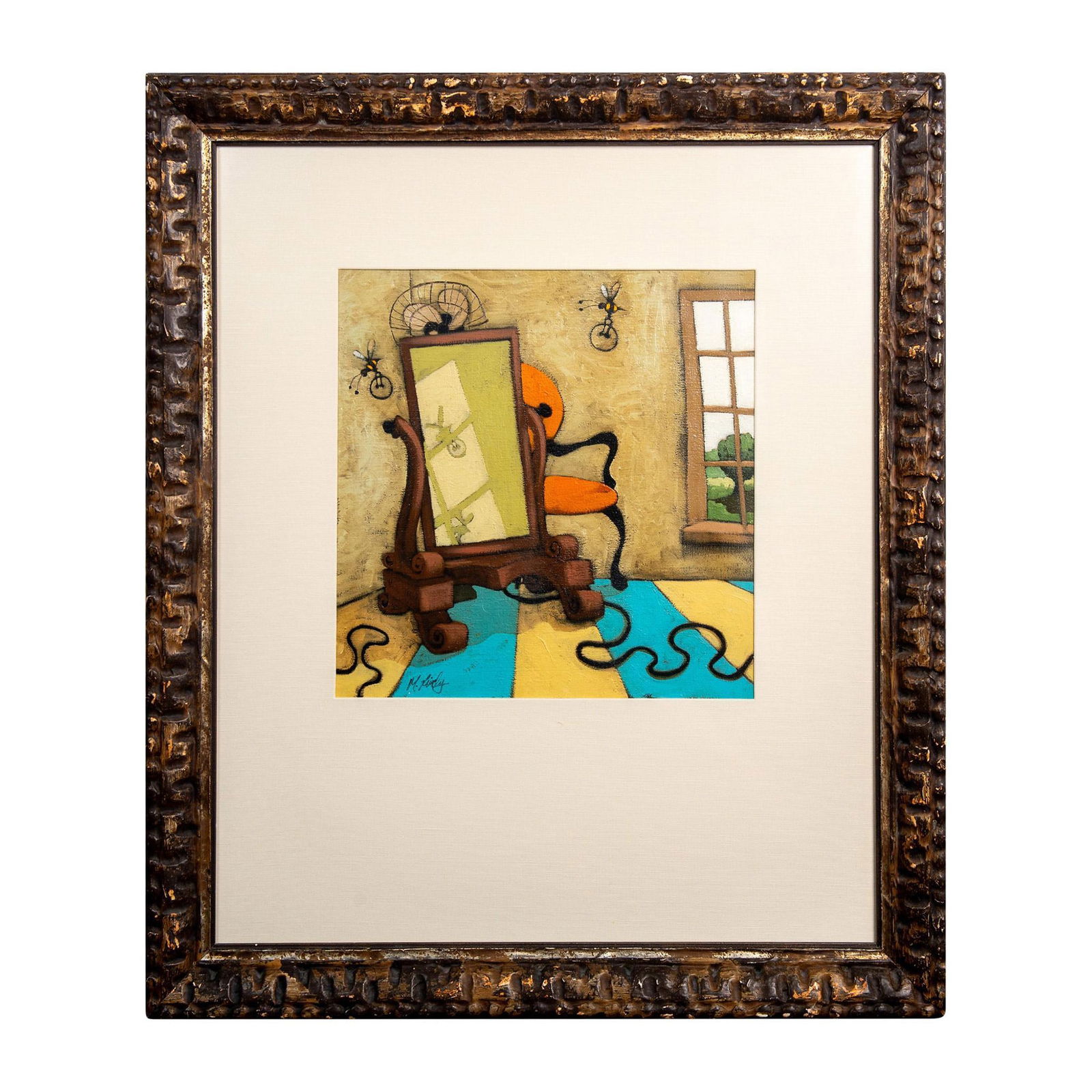 Matt Lively (American) Acrylic on Board Painting, Signed (1 of 6)