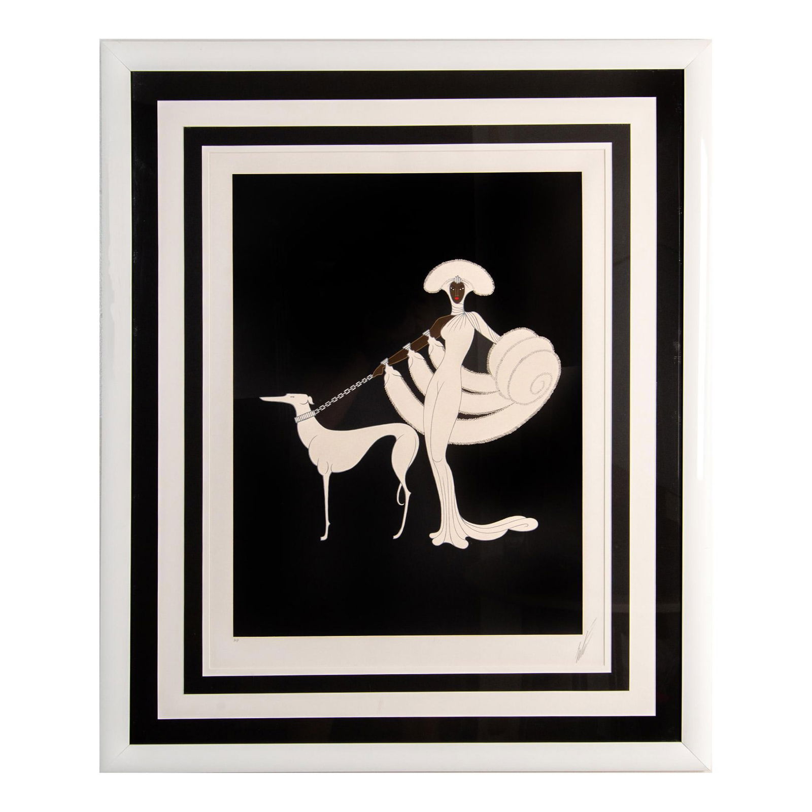 Erte, Original Color Serigraph, Ebony and White, Signed (1 of 6)