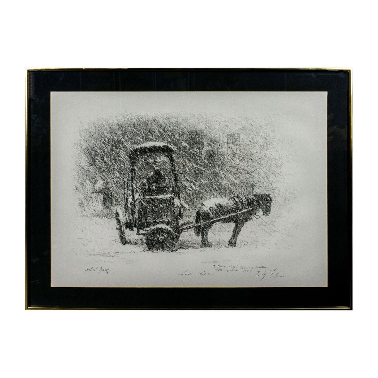 Tully Filmus, Original Lithograph on Paper, Storm, Signed (1 of 5)