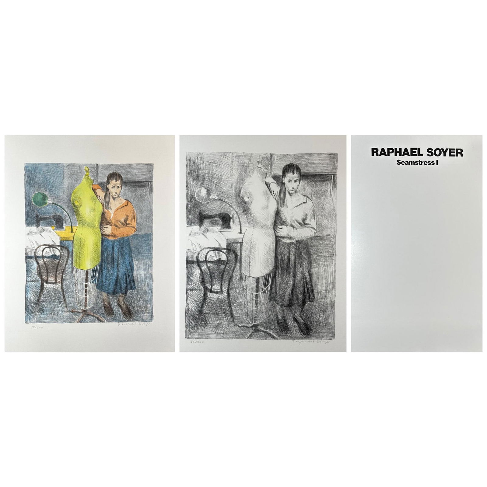 Raphael Soyer (American) 1899-1997 Seamstress 1 Portfolio, signed (1 of 8)