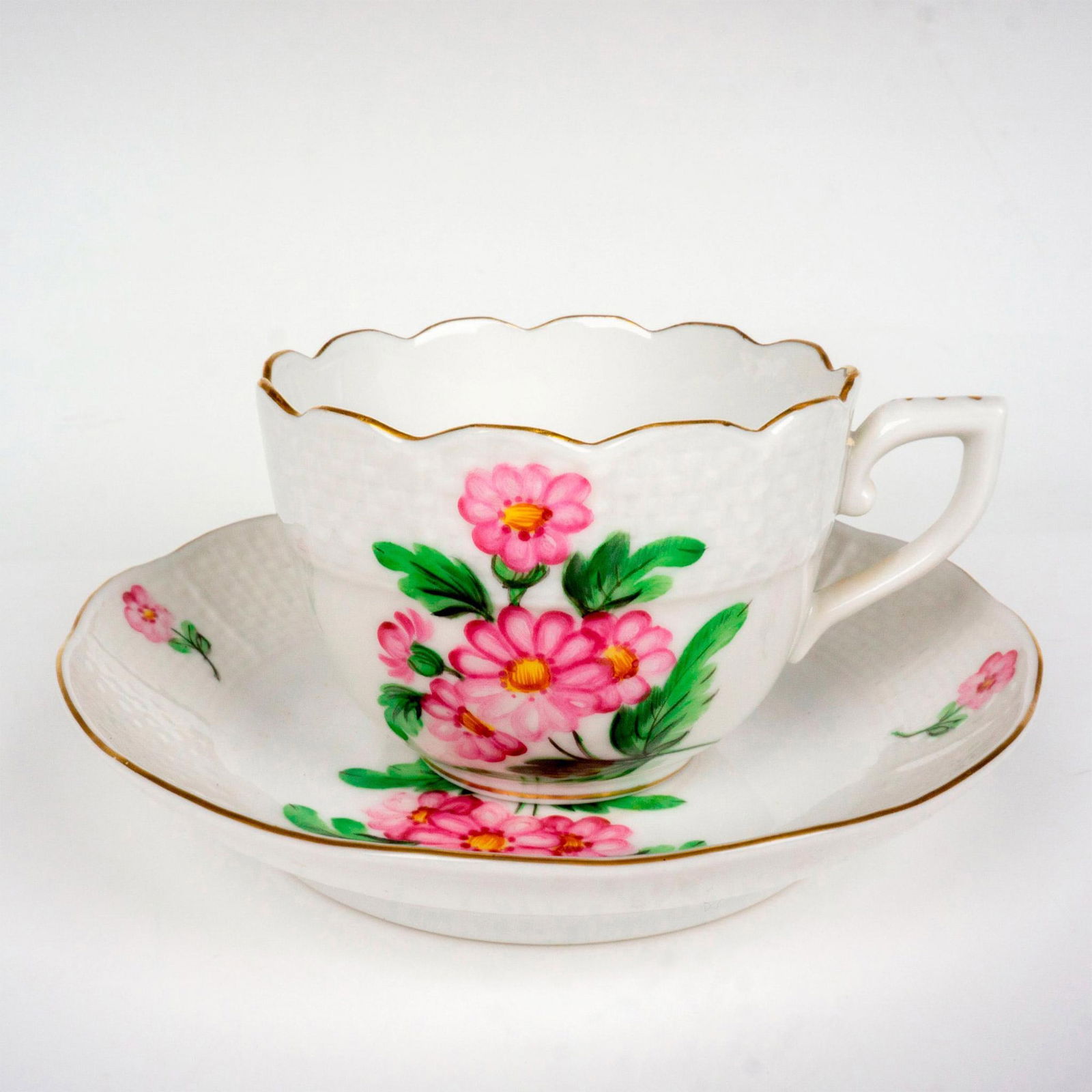 Pair of Herend Floral Teacup and Saucer Set (1 of 7)