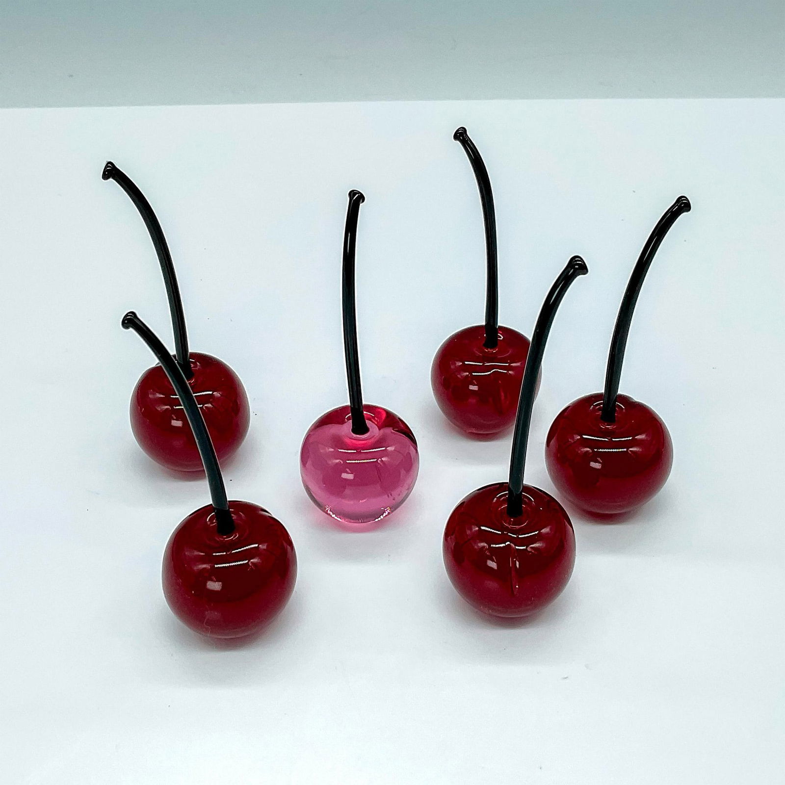 6pc Murano Art Glass Figurines, Cherries (1 of 3)