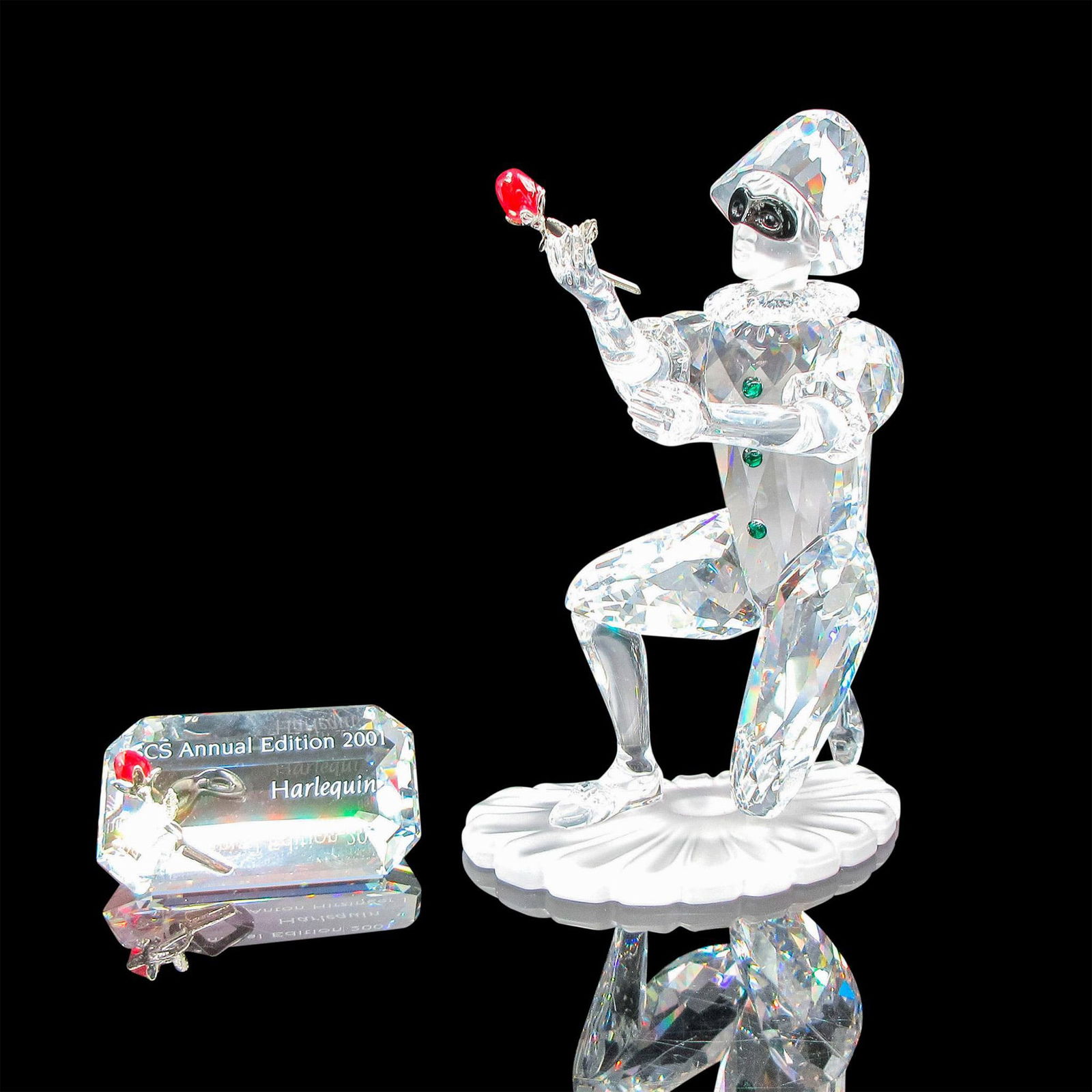 2pc Swarovski Silver Crystal Figurine, Harlequin (1 of 4)