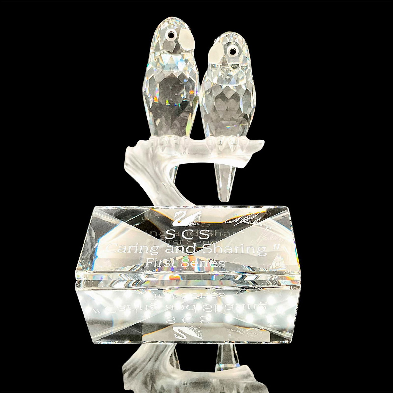 2pc Swarovski Figurine with Signed Plaque, The Lovebirds (1 of 5)