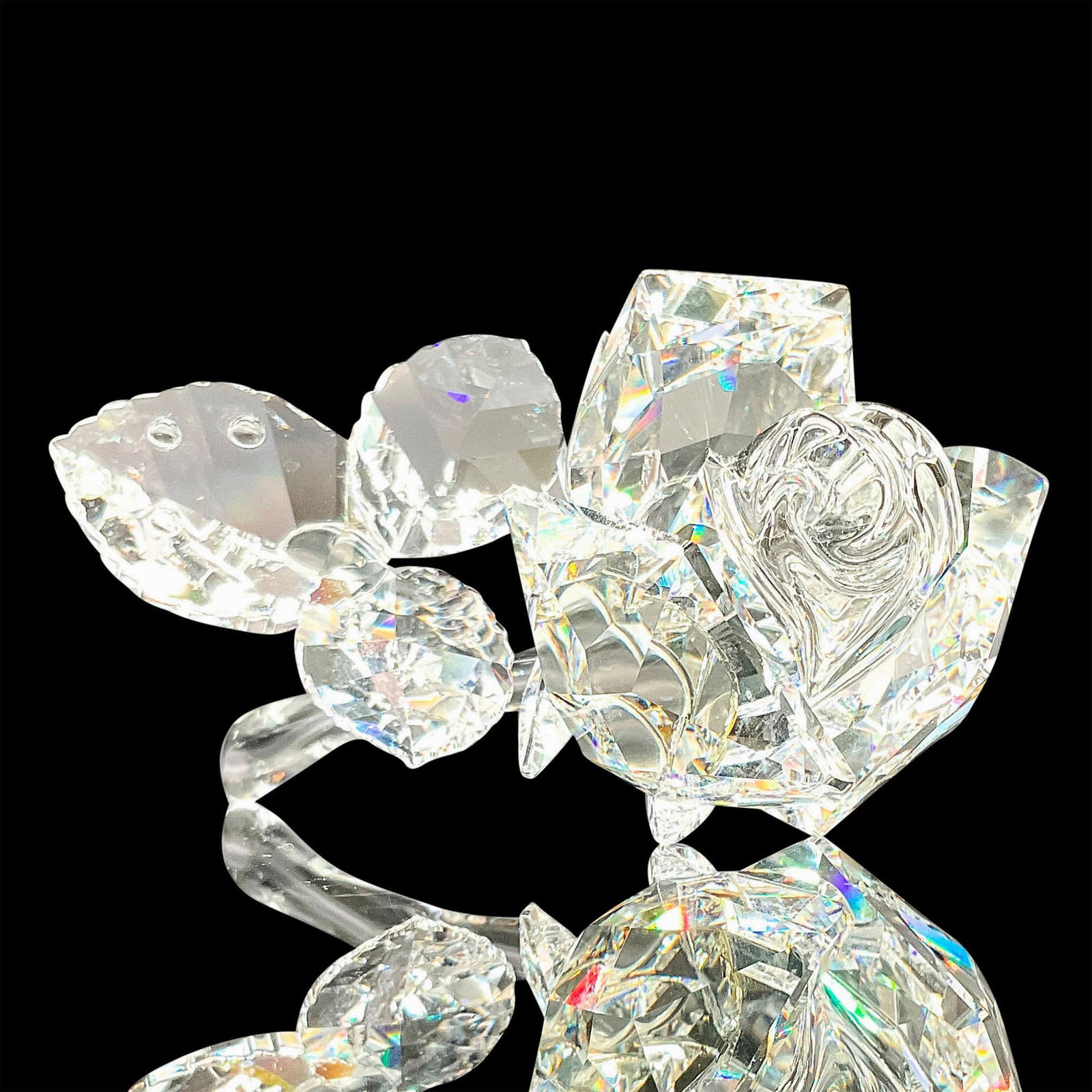 Swarovski Silver Crystal Figurine, Rose (1 of 4)