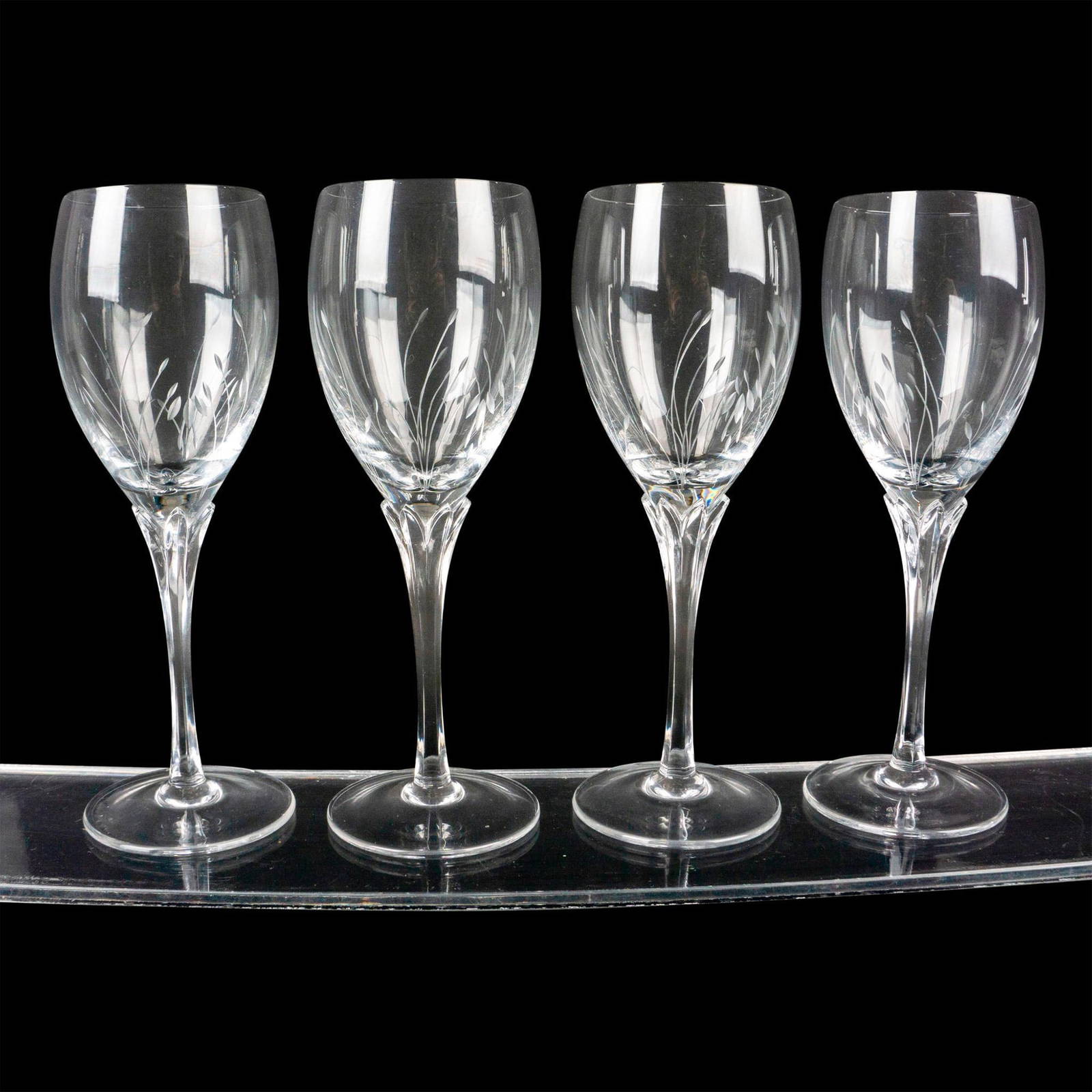 4pc Gorham Crystal Wine Glasses, Jolie Pattern Auction