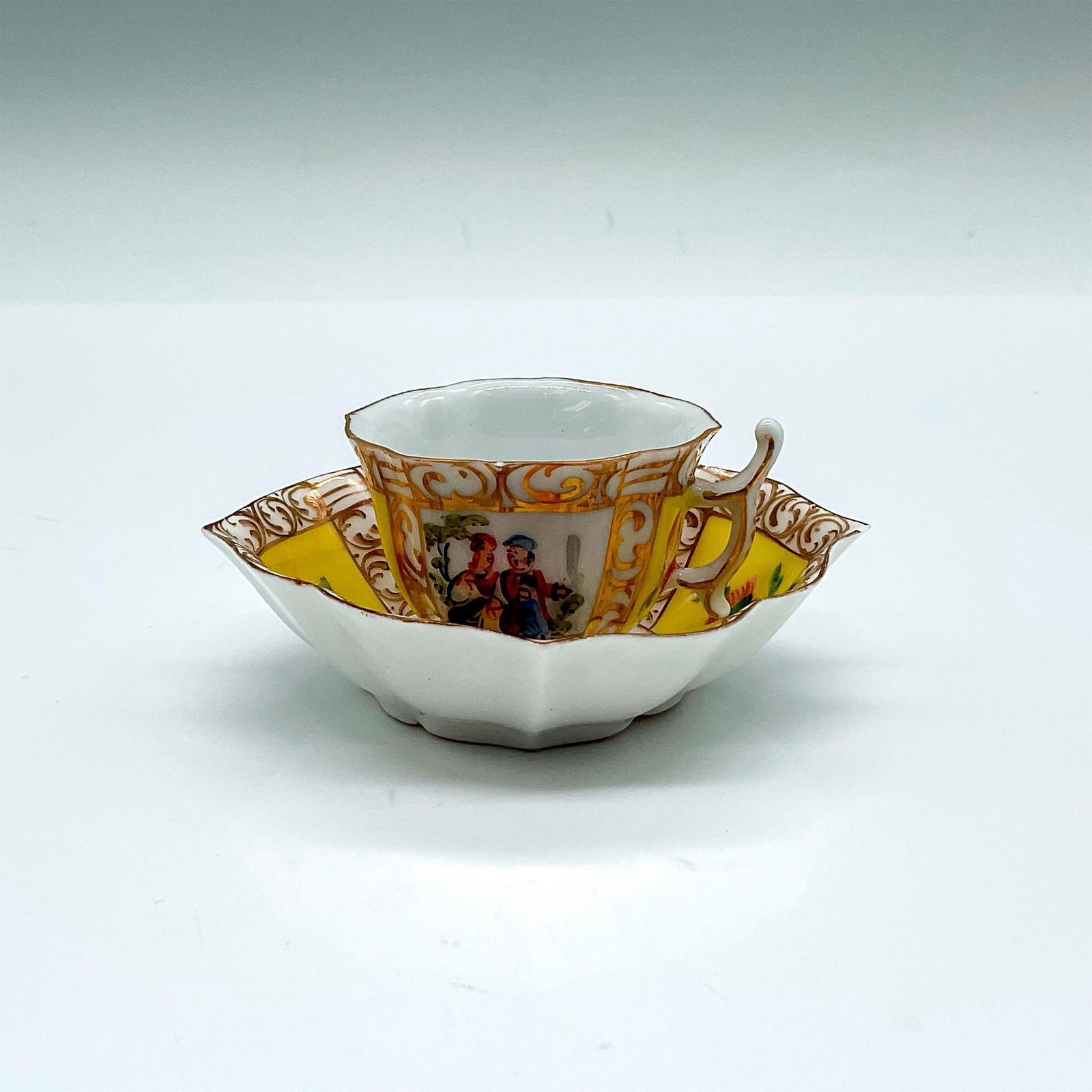 Thieme Potschappel Dresden Yellow Mini Cup and Saucer (1 of 3)