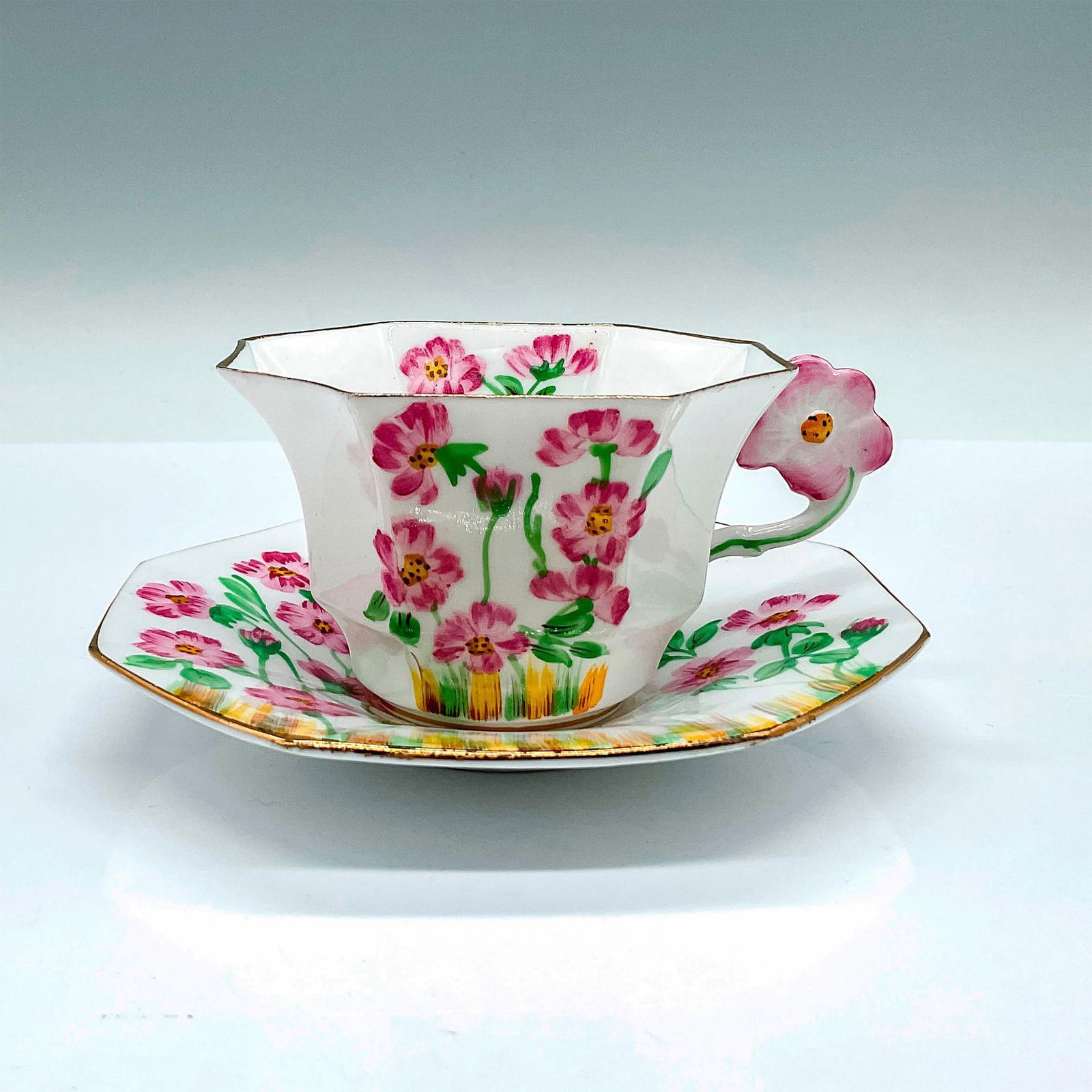 2pc Melba China Floral Teacup and Saucer (1 of 3)