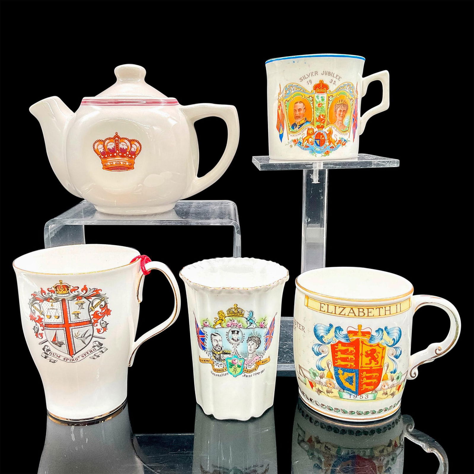 5pc Teapot, Mugs and Cup, Commemorative Variety (1 of 4)