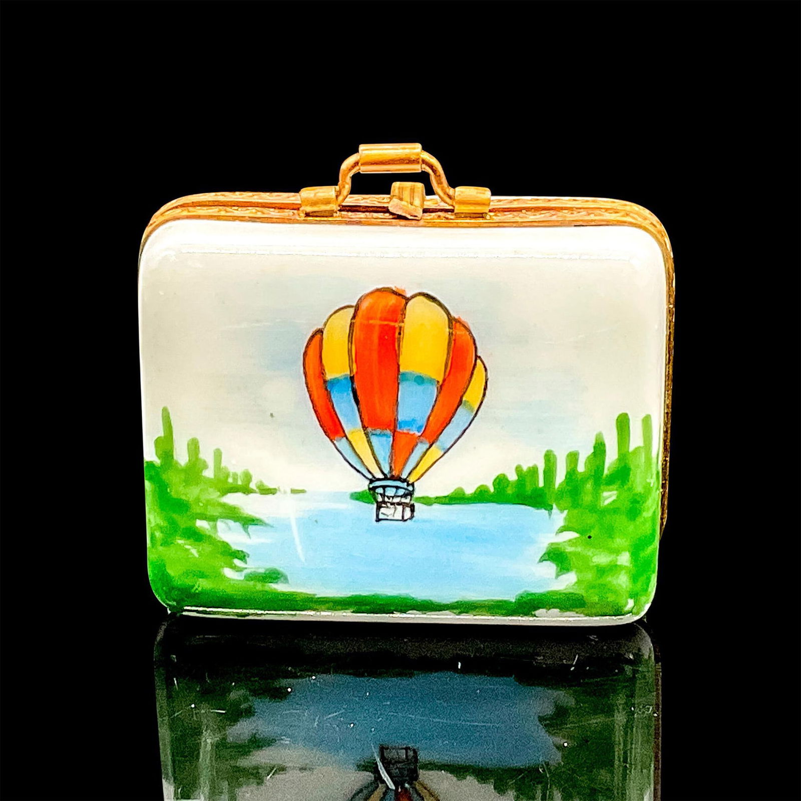Limoges Porcelain Hand Painted Box, Case with Balloons (1 of 3)