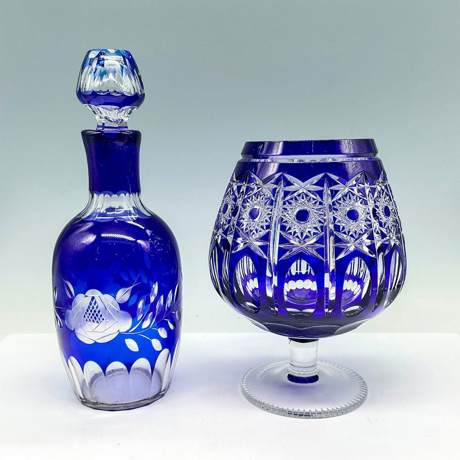 2pc Bohemian Crystal Decanter and Snifter Glass (1 of 3)