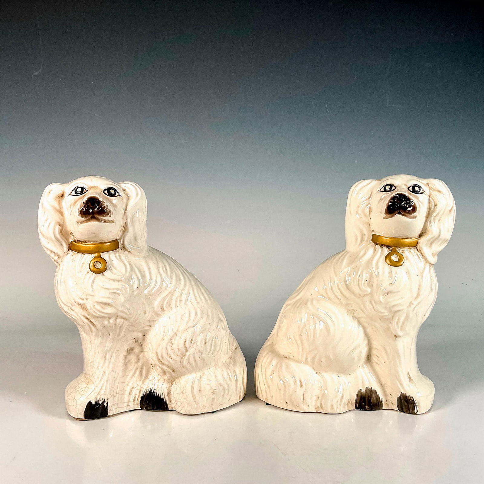 Pair of Staffordshire Terrier Dog Figurines (1 of 3)