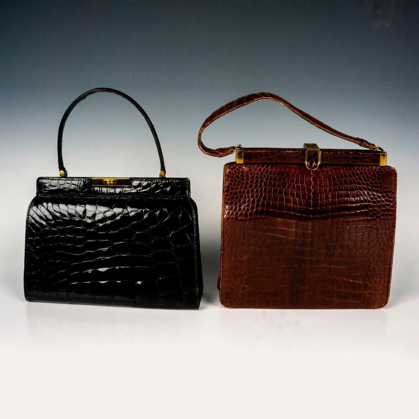 2pc Alligator Handbags, Triomphe Black, Prado Brown (1 of 4)