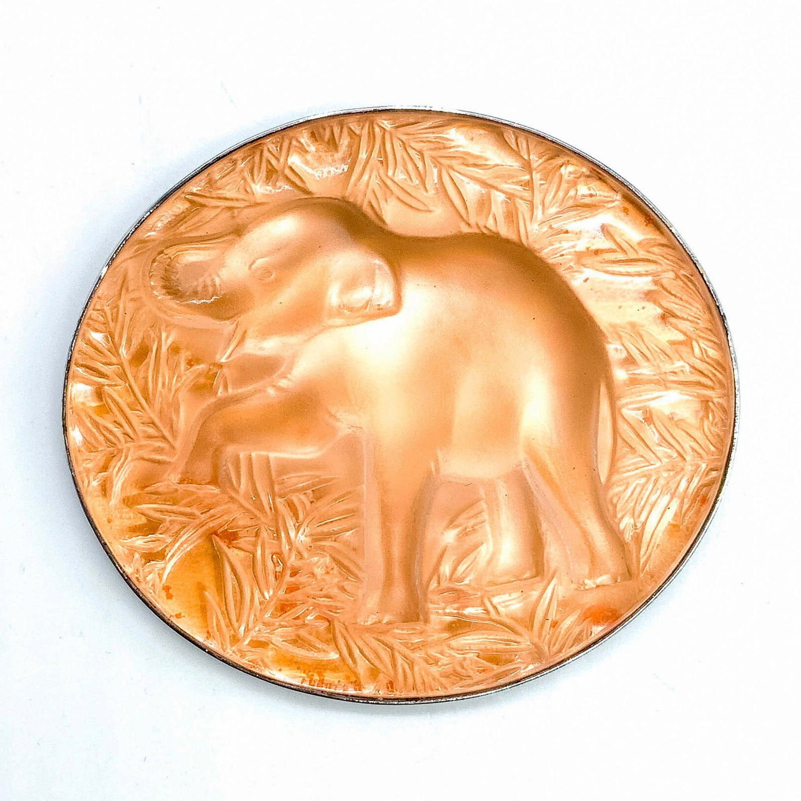 Lalique France Frosted Crystal Raised Trunk Elephant Pin (1 of 2)