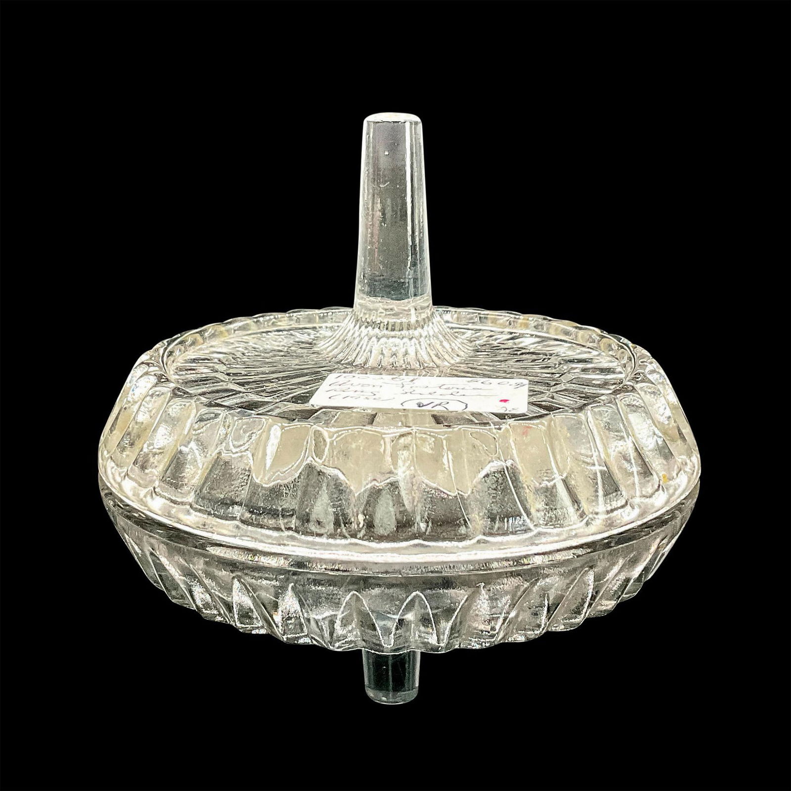 Avon Fostoria Glass Ring Holder Dish: Flat glass ring holder in burst design. Avon 1980 impressed on bottom. Issued: 1980 Dimensions: 2.25"H x 3.5"dia Manufacturer: Fostoria Country of Origin: United States