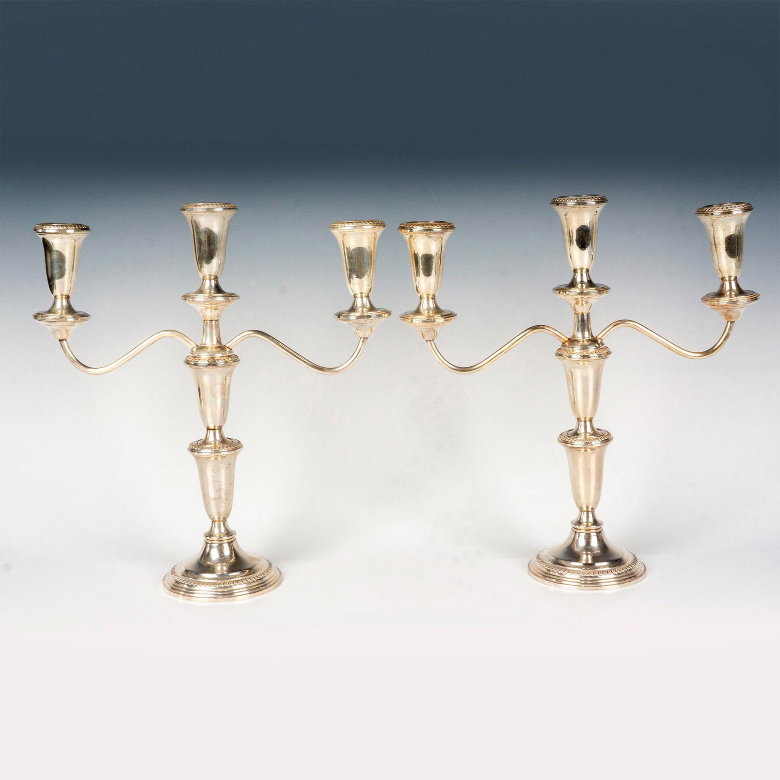 Pair of Empire Sterling Silver Candelabras (1 of 3)