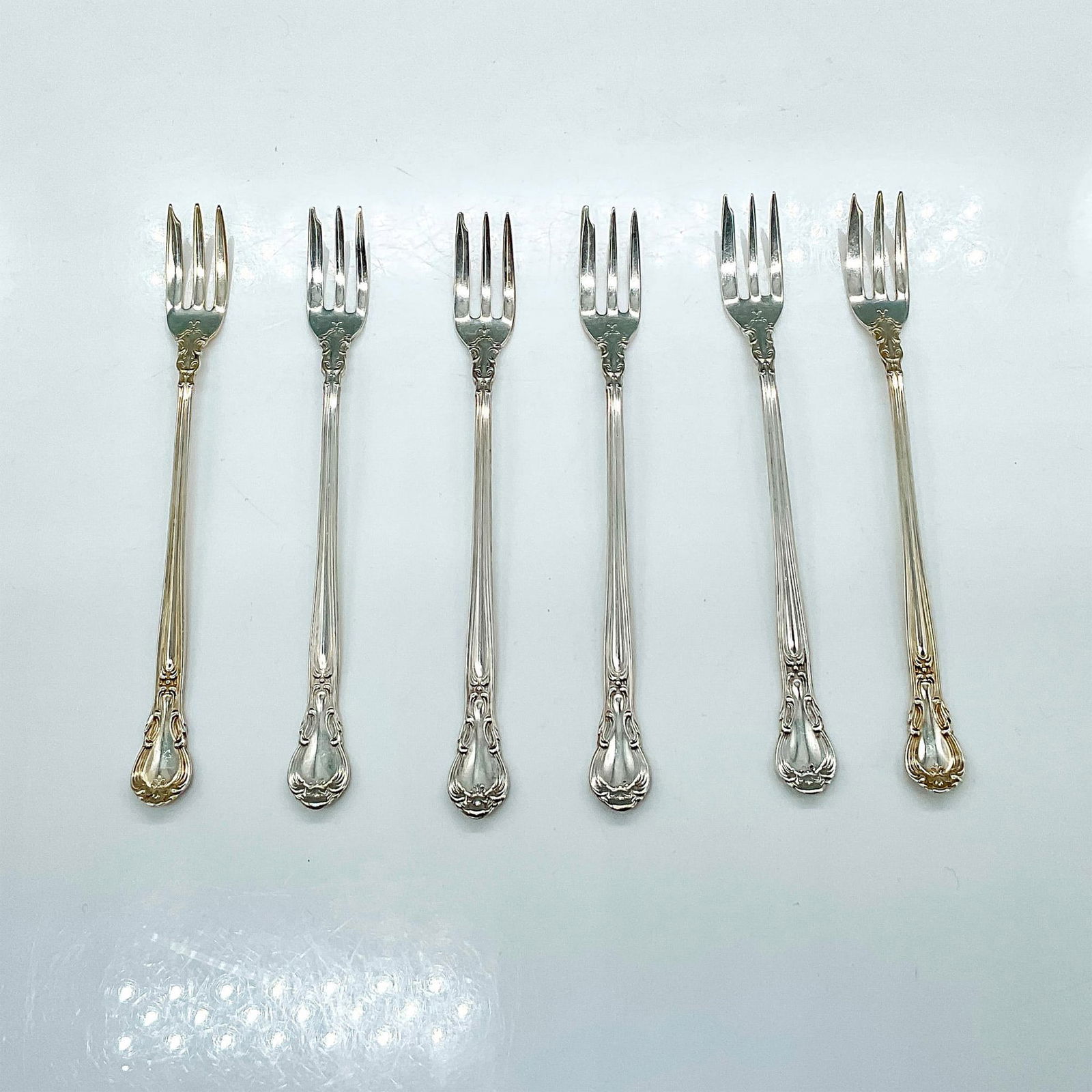 6pc Gorham Sterling Silver Cocktail Forks, Chantilly (1 of 3)