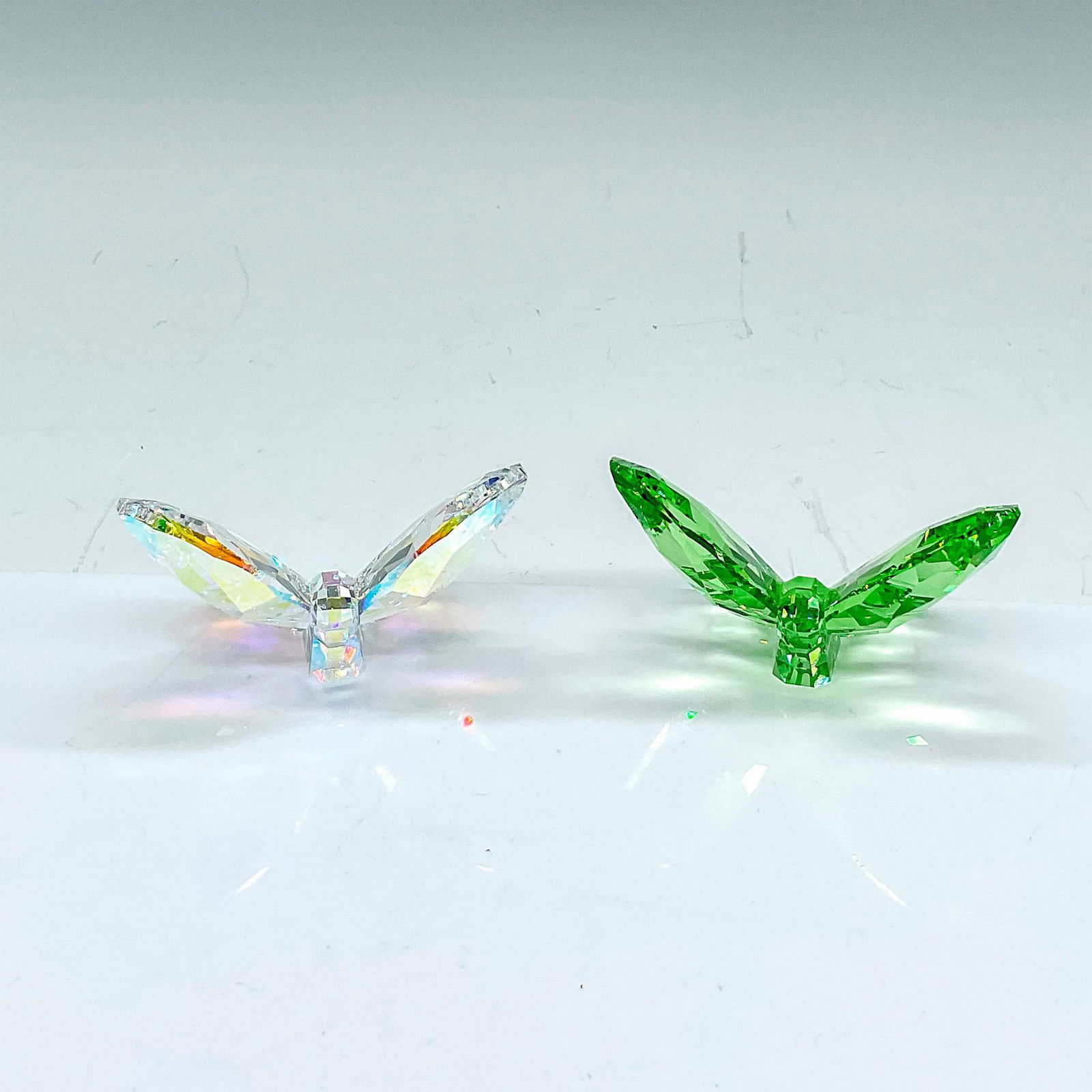 2pc Swarovski Crystal Butterflies, Aurora Borealis + Peridot (1 of 4)