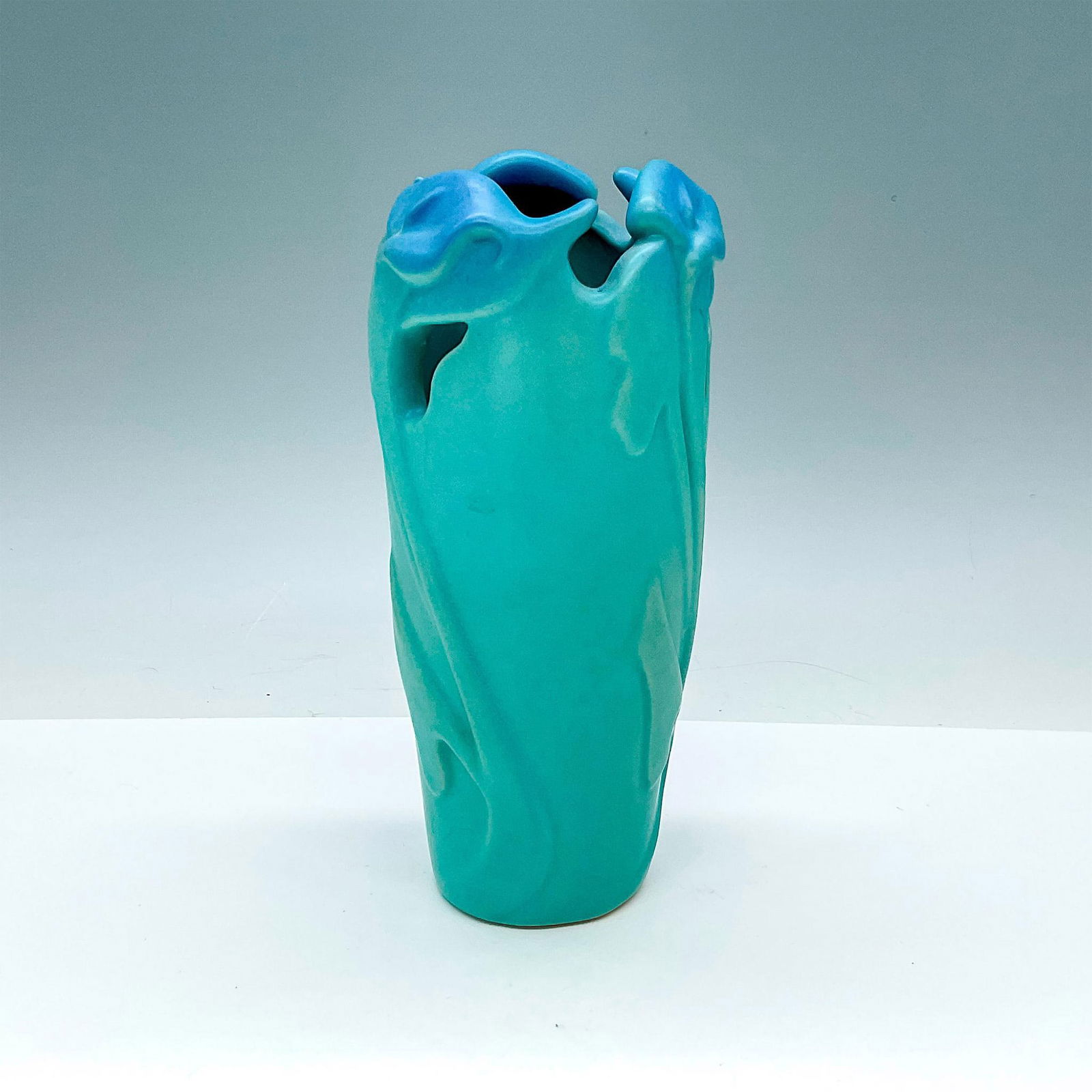 Vintage Van Briggle Art Pottery Vase, Blue Green Calla (1 of 3)