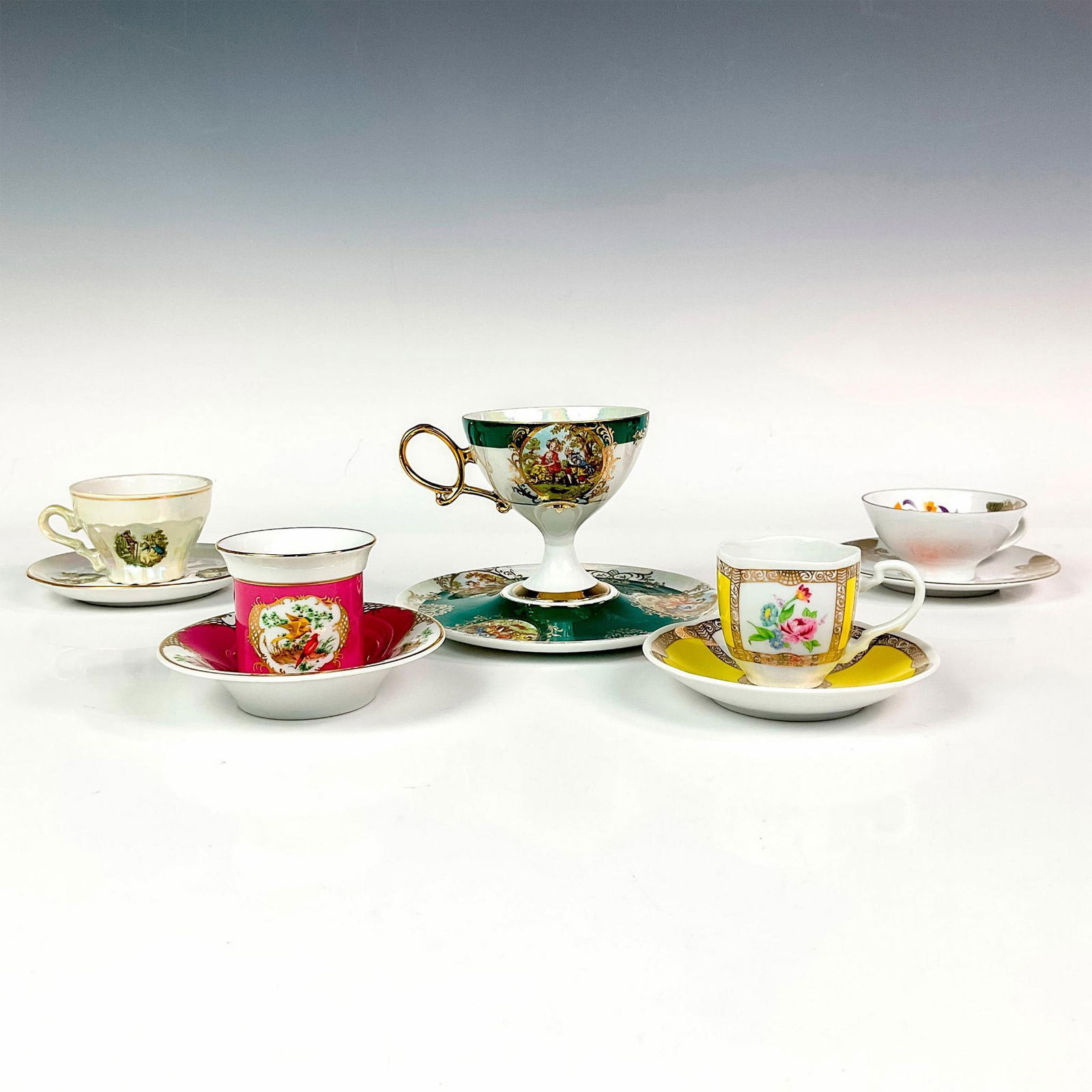 10pc Porcelain Cup and Saucer Sets (1 of 2)