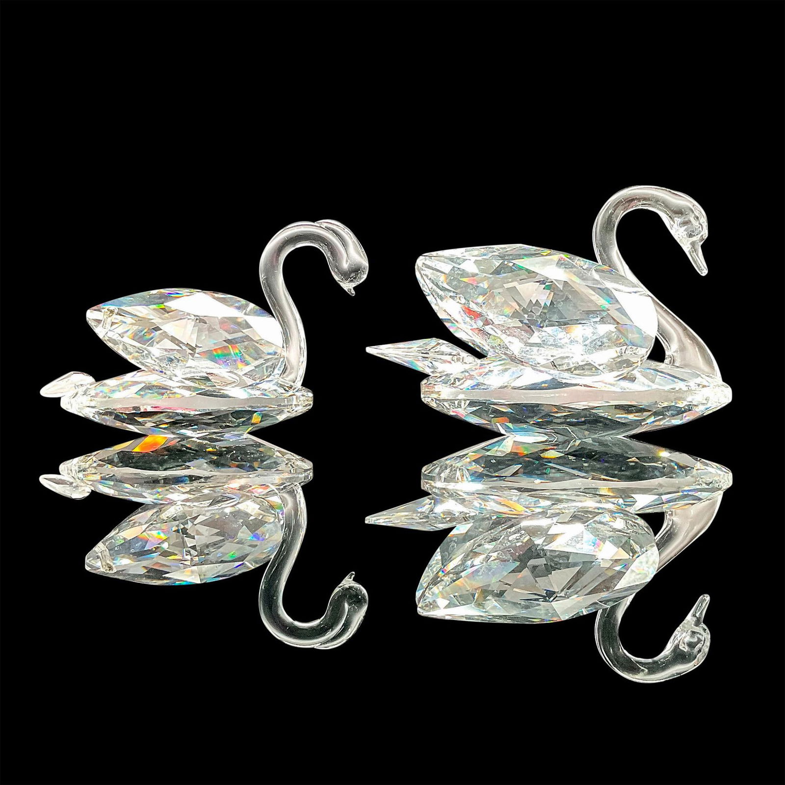 2pc Swarovski Crystal Figurine, Swans (1 of 3)