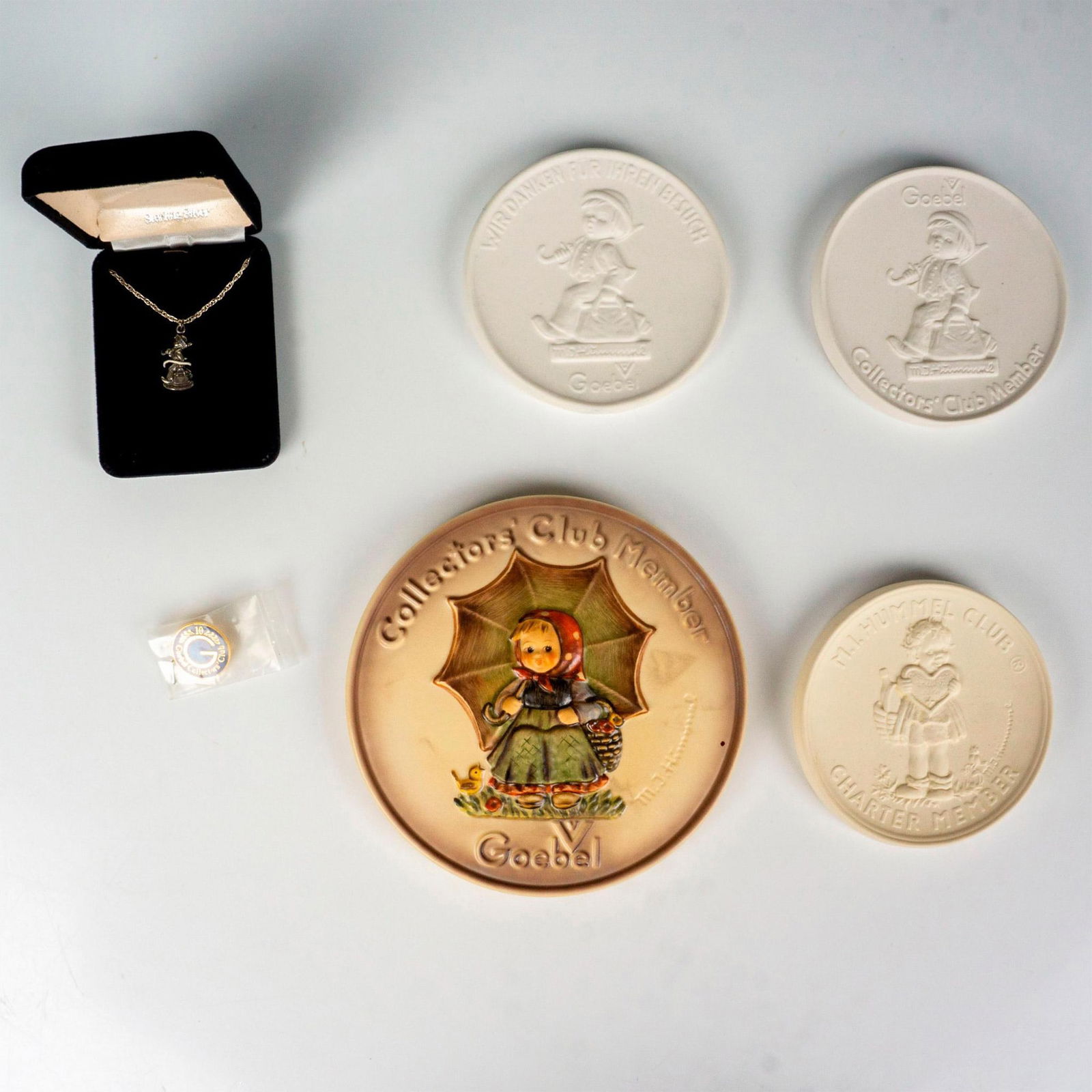 6pc Goebel Hummel Club Collectibles and Sterling Necklace (1 of 2)