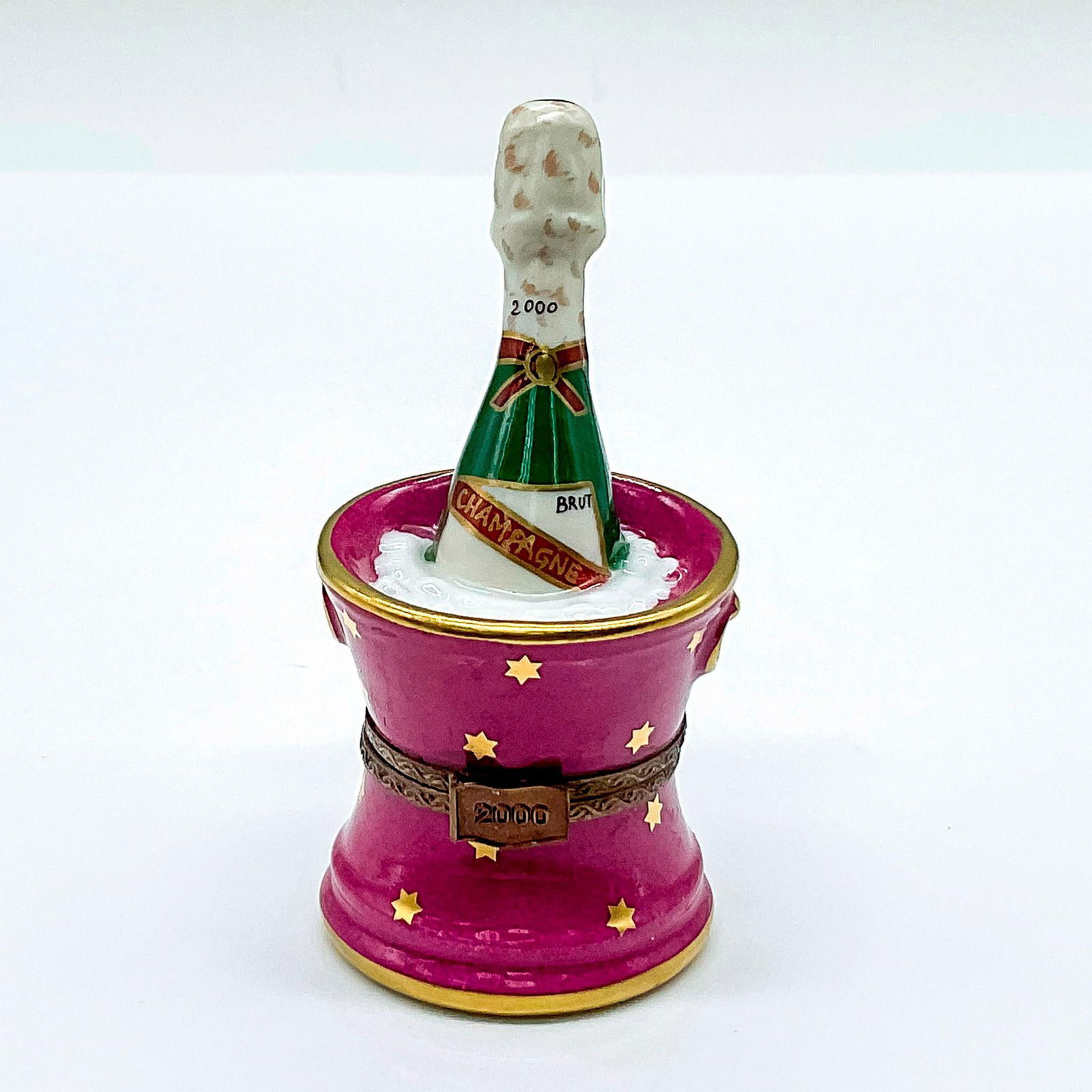 Sinclair Limoges Porcelain Champagne Bottle in Bucket Box (1 of 3)