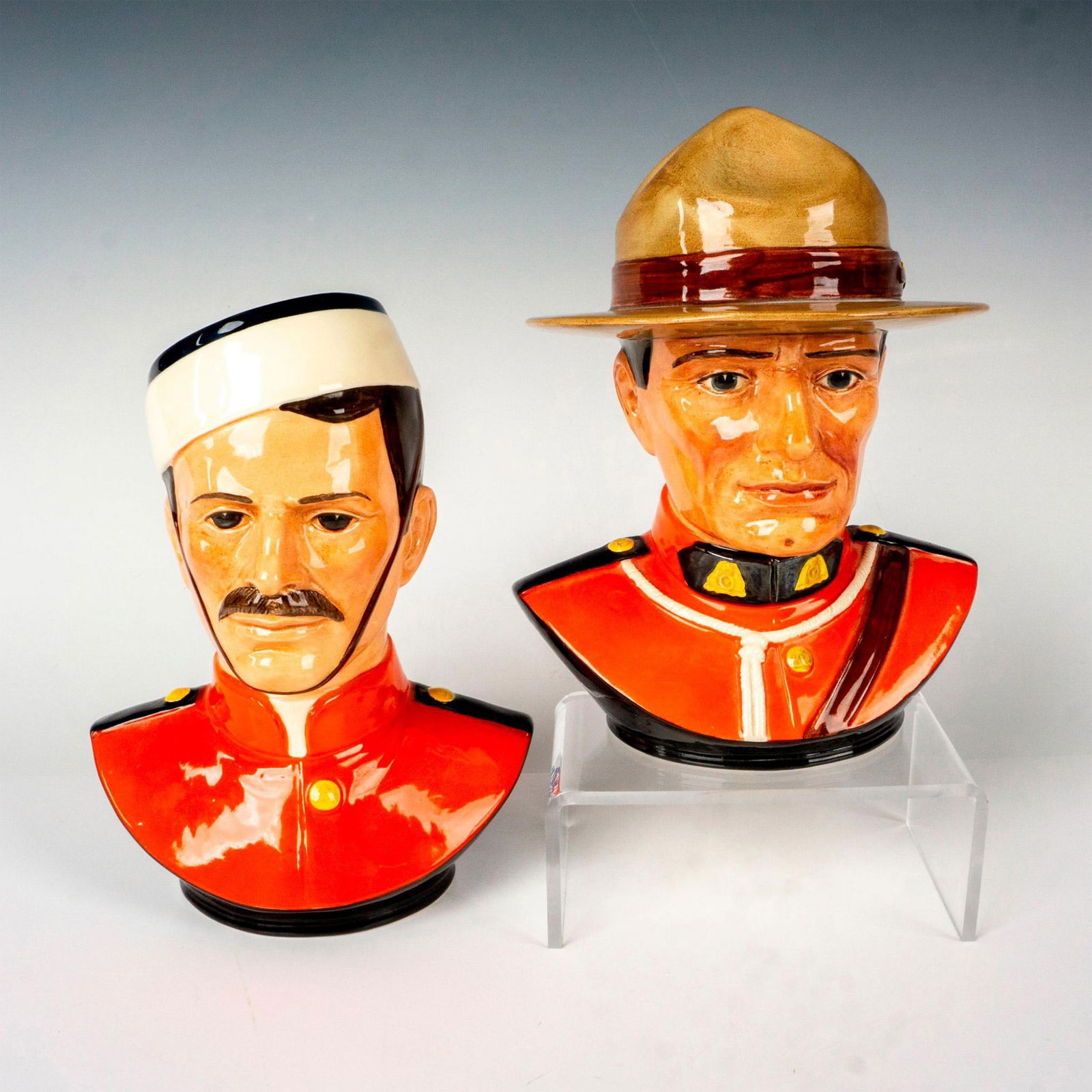 2pc Royal Doulton Busts, Royal Canadian Mounted Police (1 of 4)