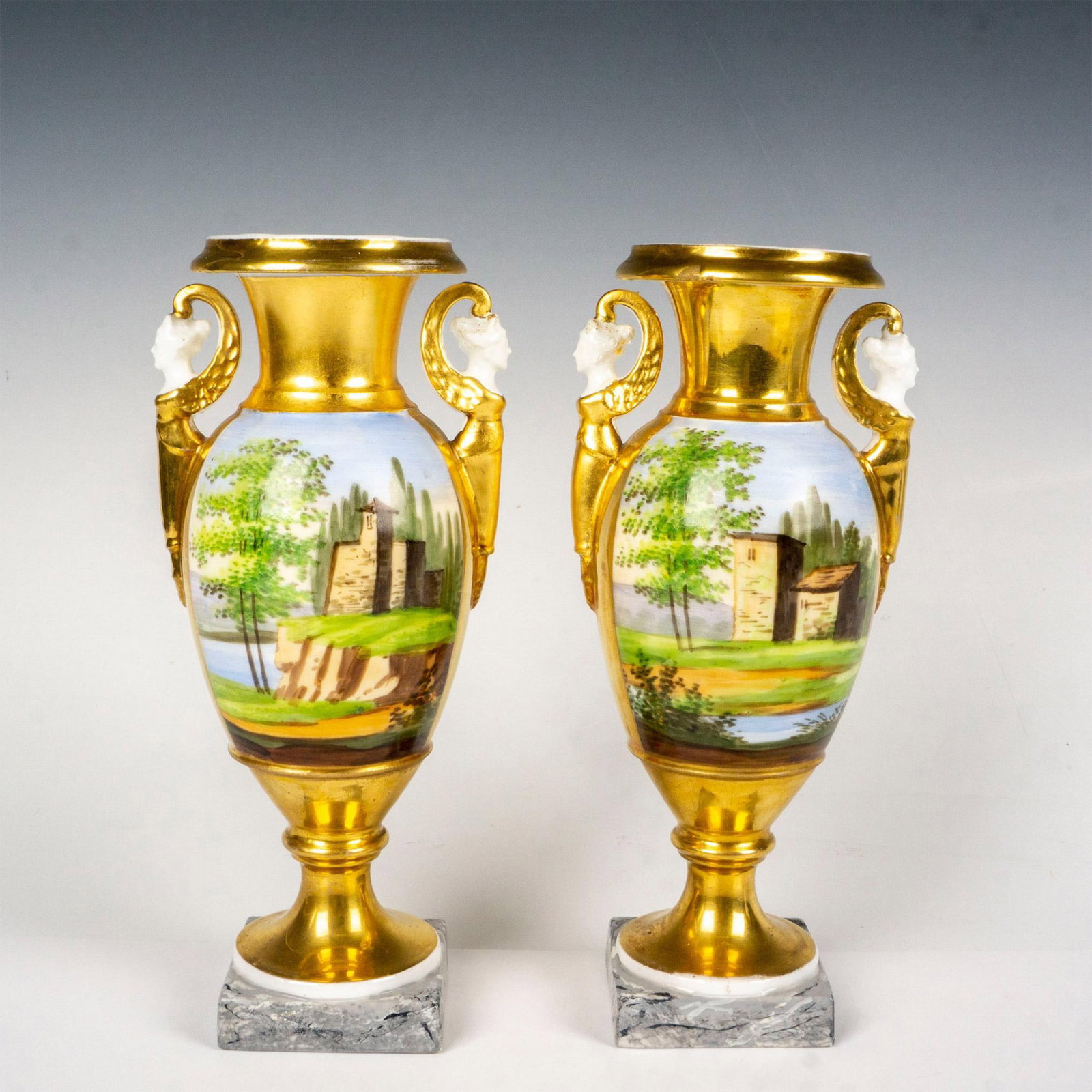 Pair of Empire Paris Ornamental Vases (1 of 3)