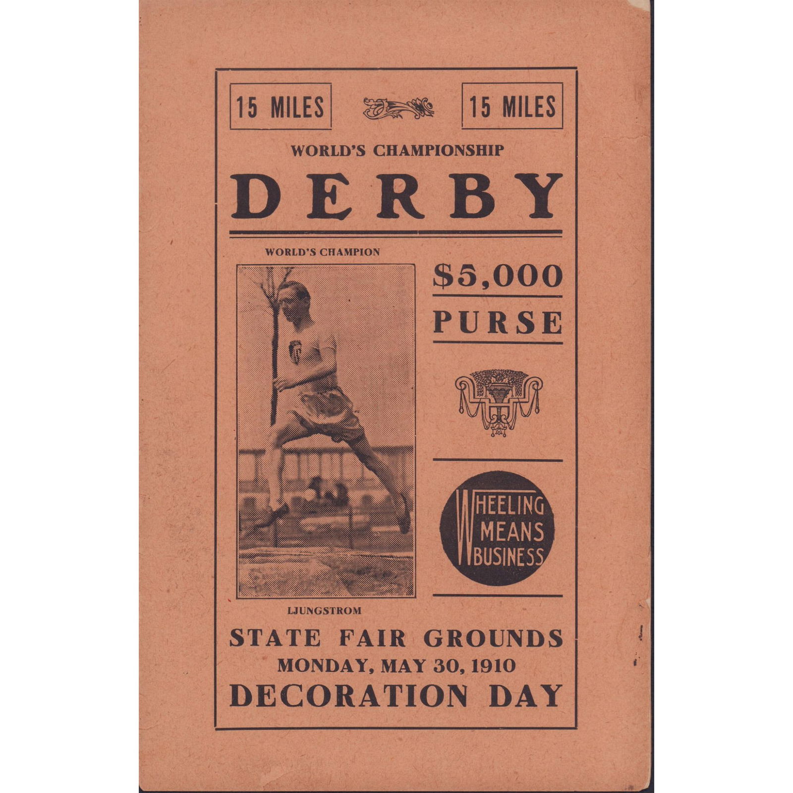 Program, World's Championship Marathon Derby 1910 (1 of 2)