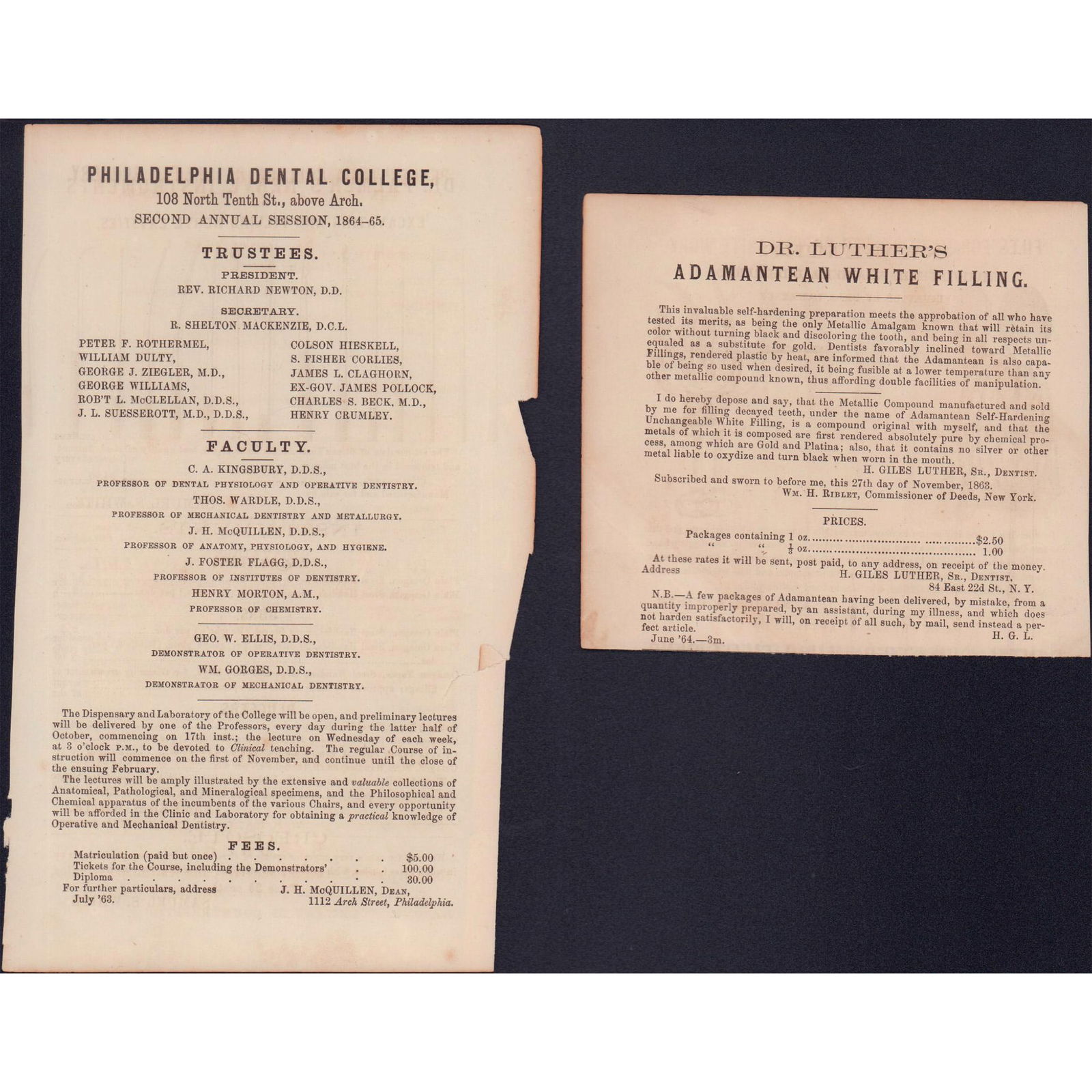 Victorian Era Dentistry Advertisements (1 of 2)