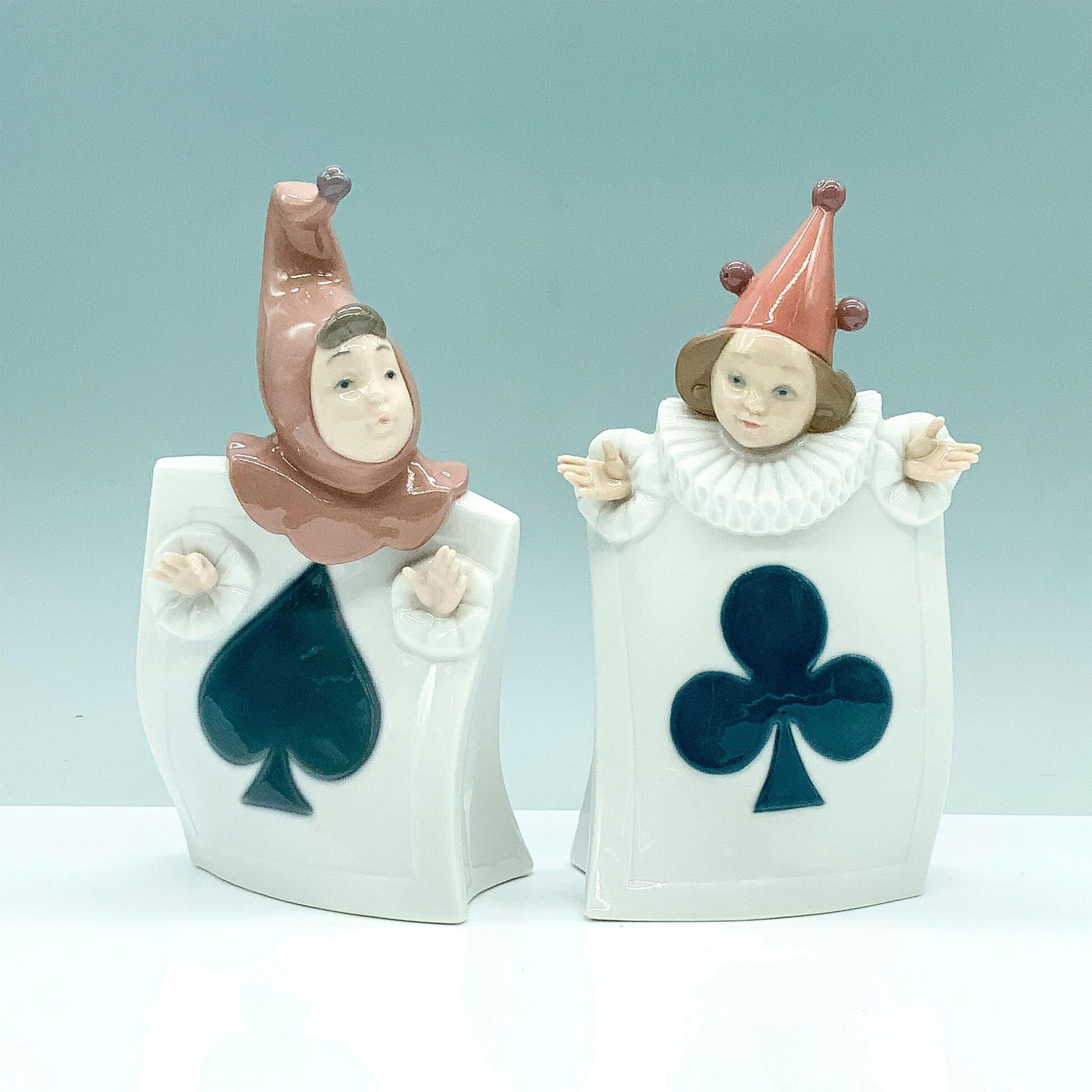 Pair of Nao by Lladro Porcelain Figurines, Card Guards (1 of 3)