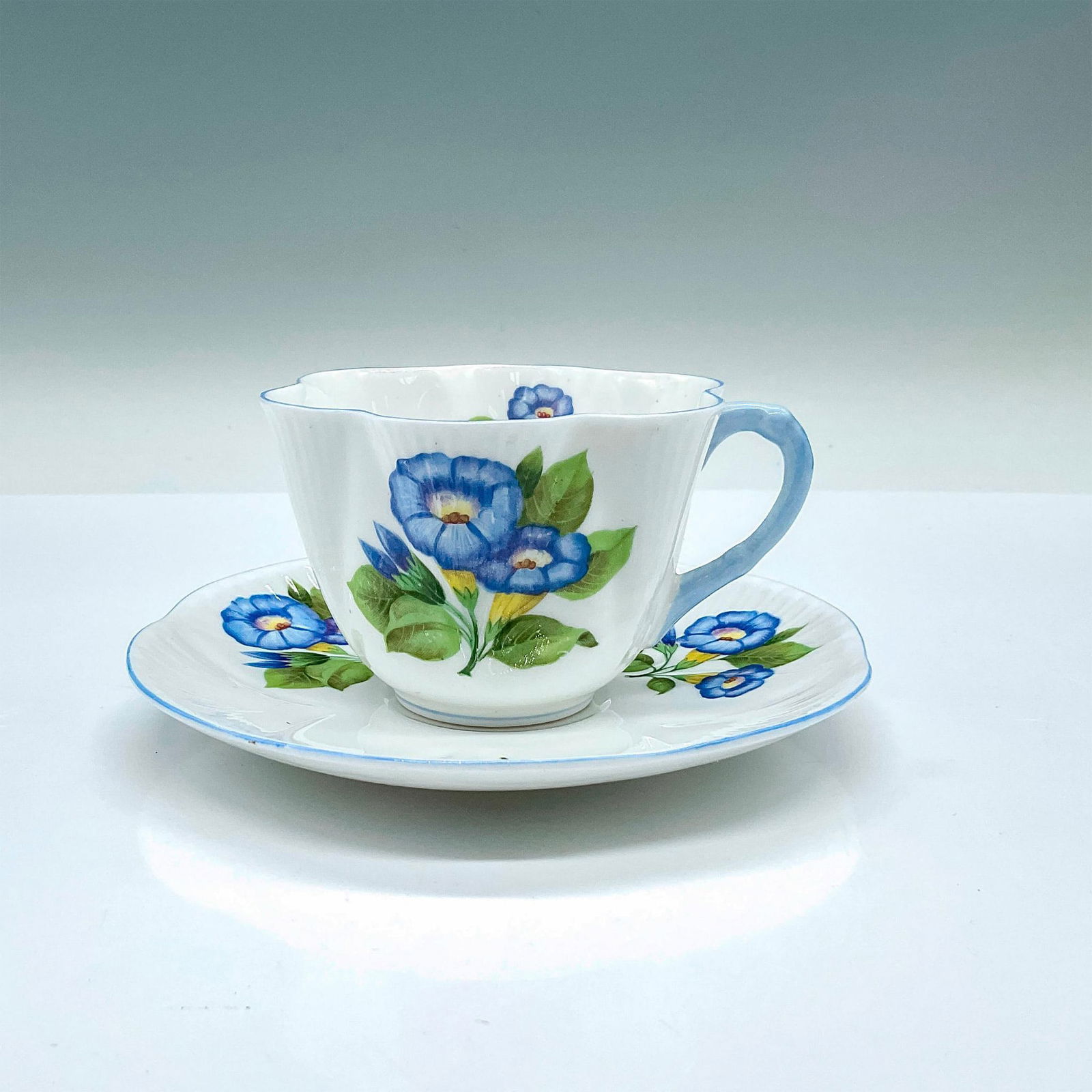 2pc Shelley China Teacup and Saucer, Morning Glory (1 of 3)