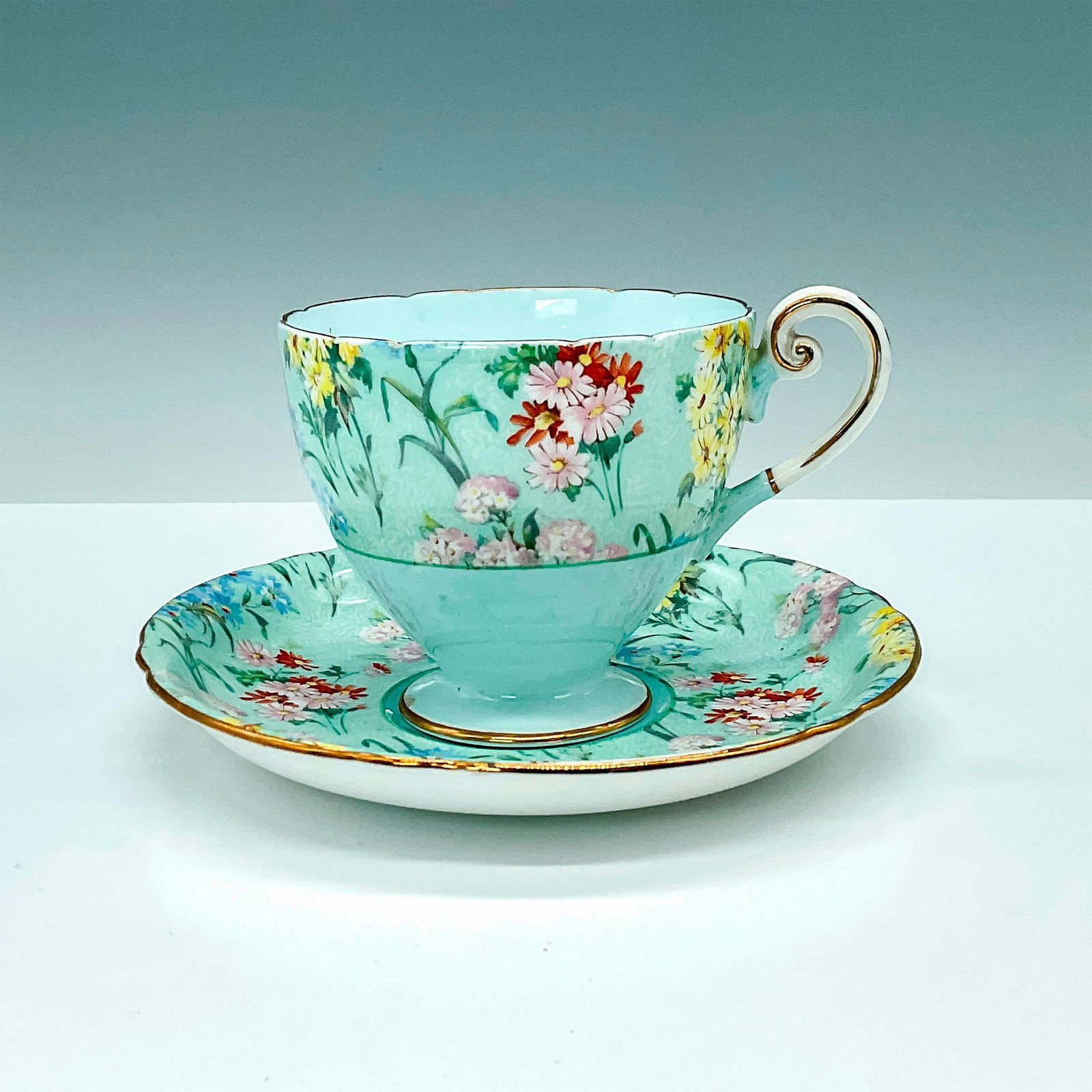 2pc Shelley China Teacup and Saucer Set Melody Pattern 12974 (1 of 3)